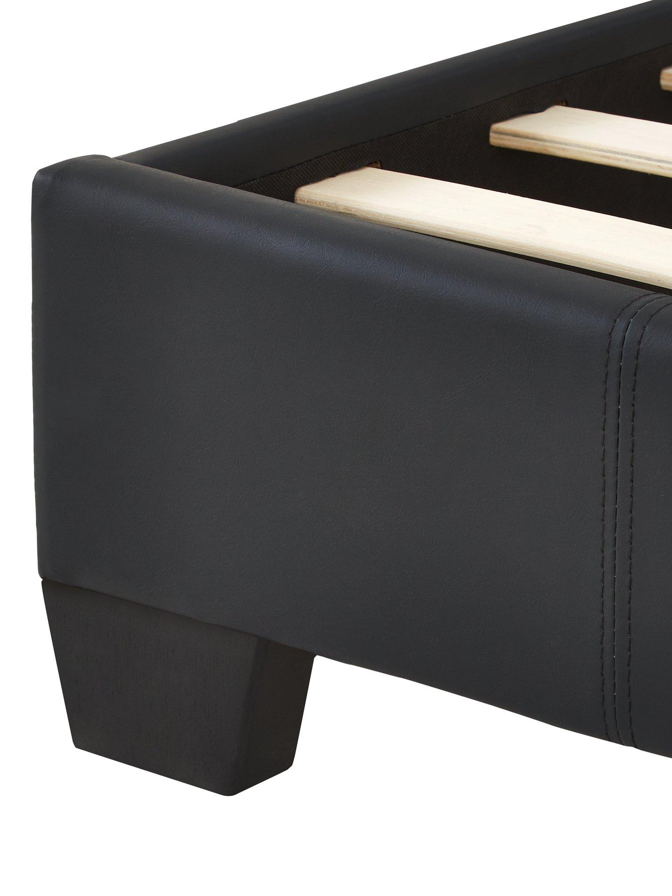  image of very-home-ellis-faux-leather-single-bedframe