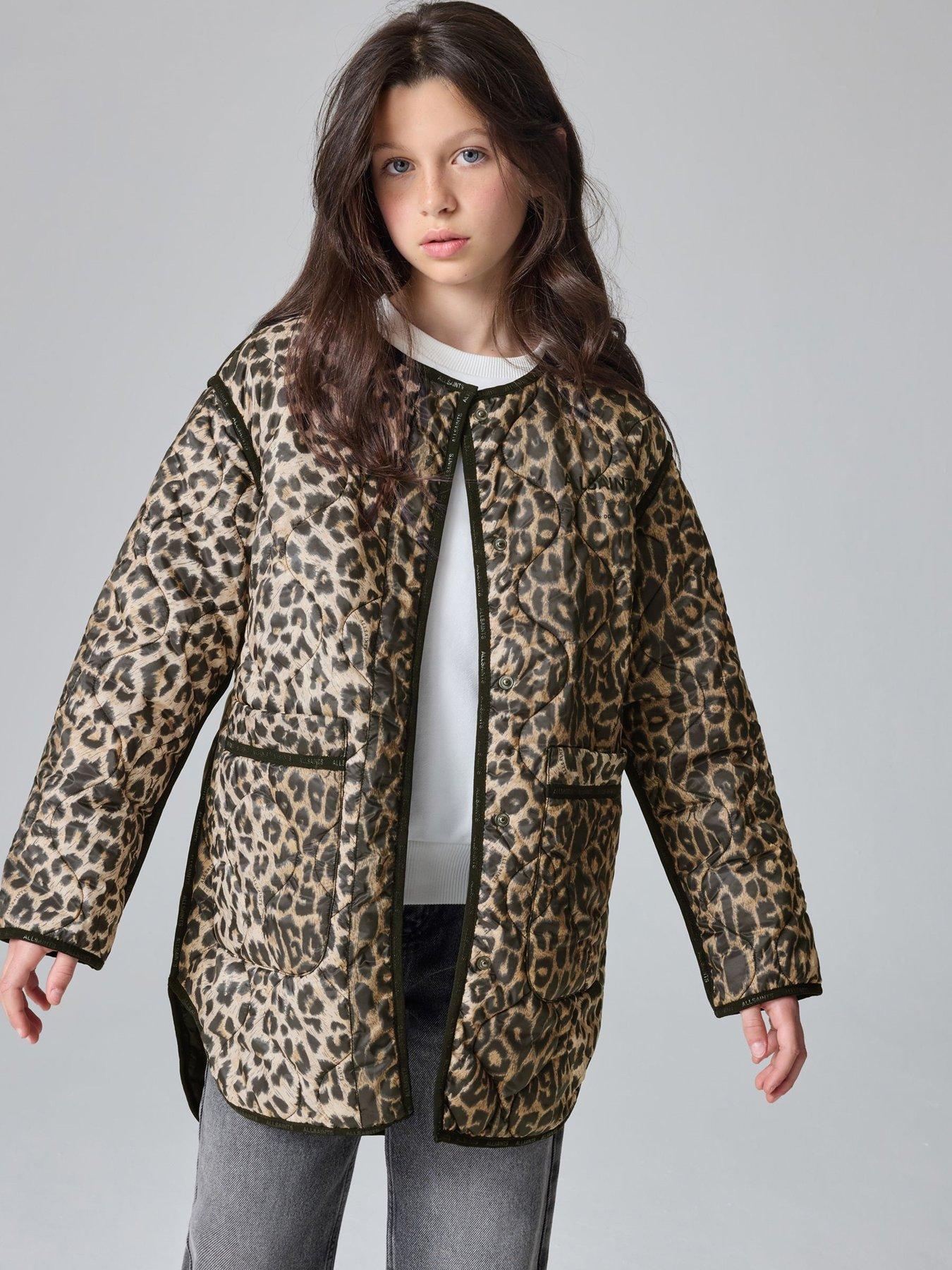 undefined Girls Leopard Coat - Multi