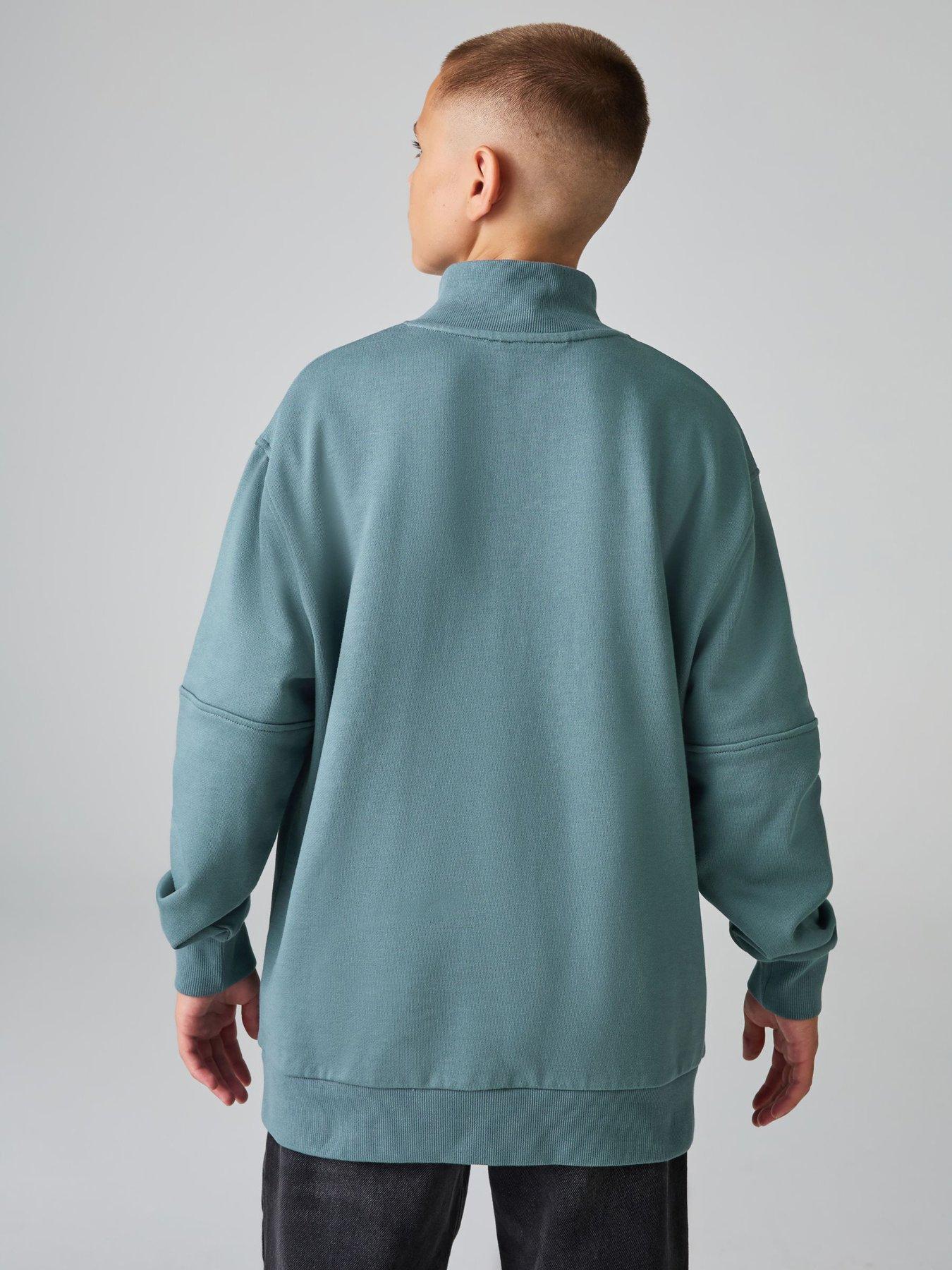  image of smallsaints-boys-half-zip-sweat-top-grey