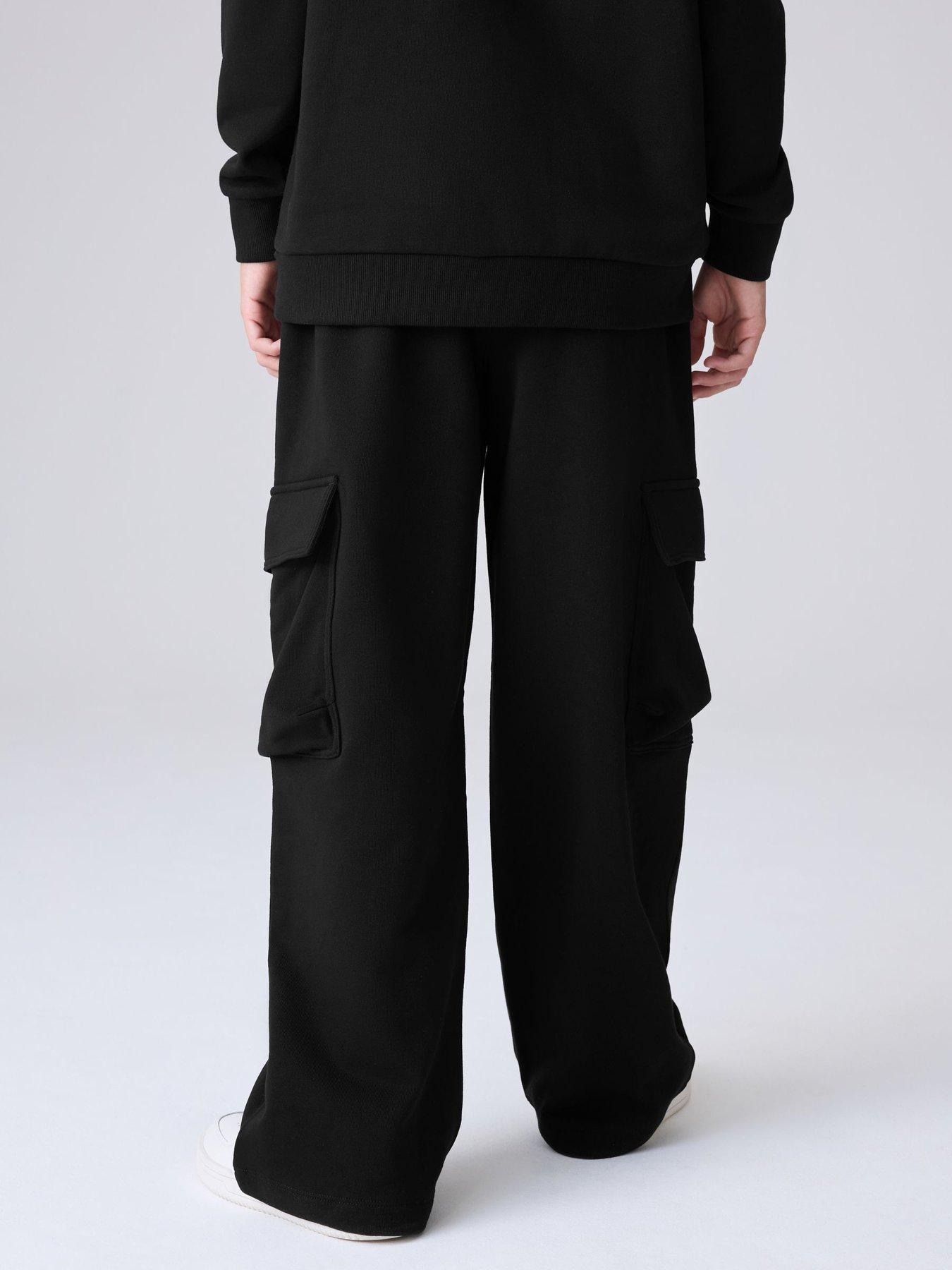  image of smallsaints-boys-logo-cargo-joggers-black