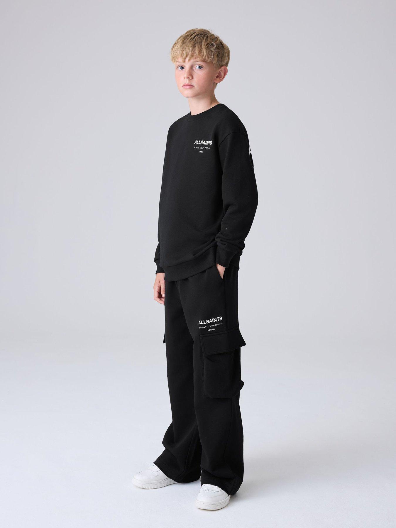  image of smallsaints-boys-logo-cargo-joggers-black