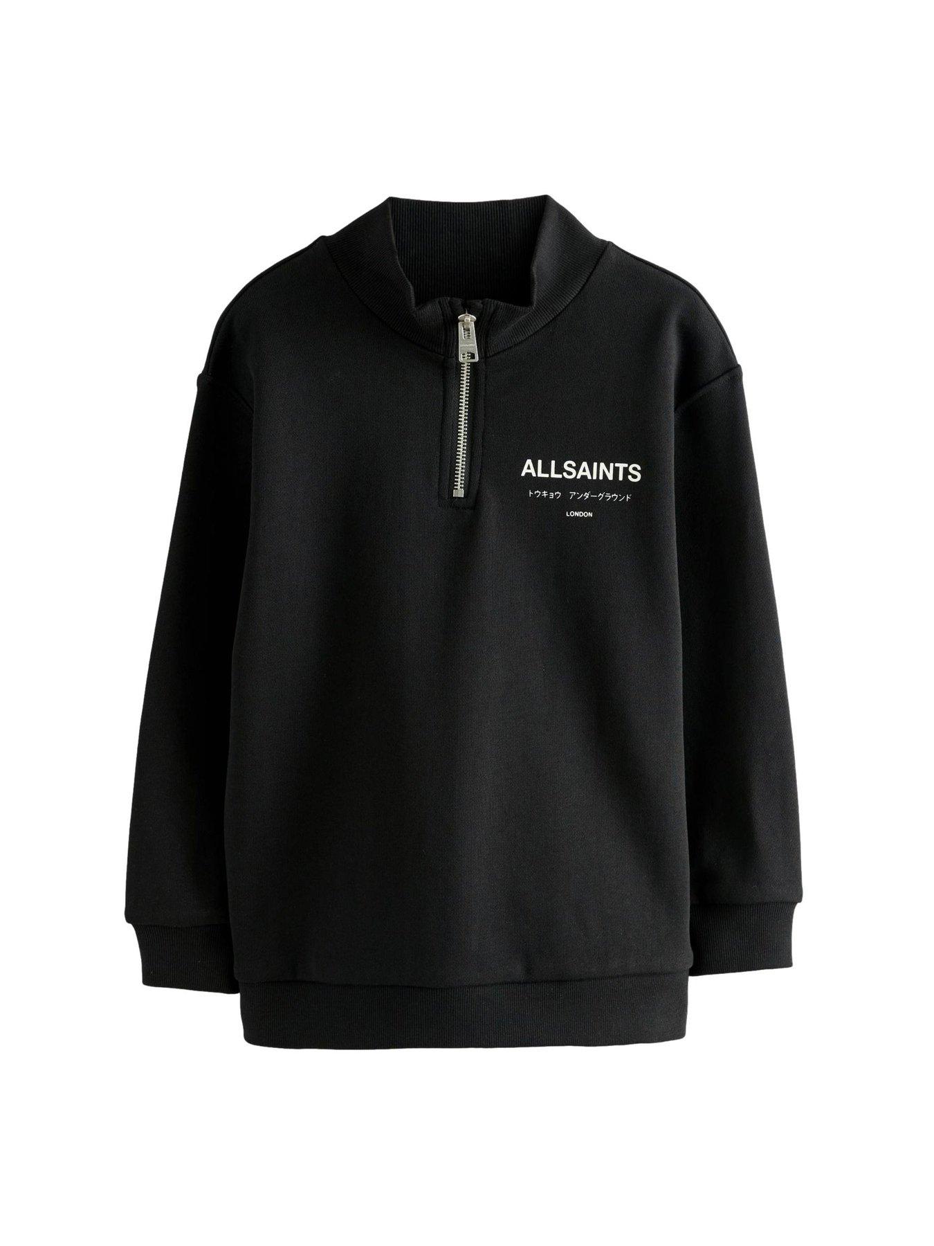  image of smallsaints-boys-underground-half-zip-sweat-top-black