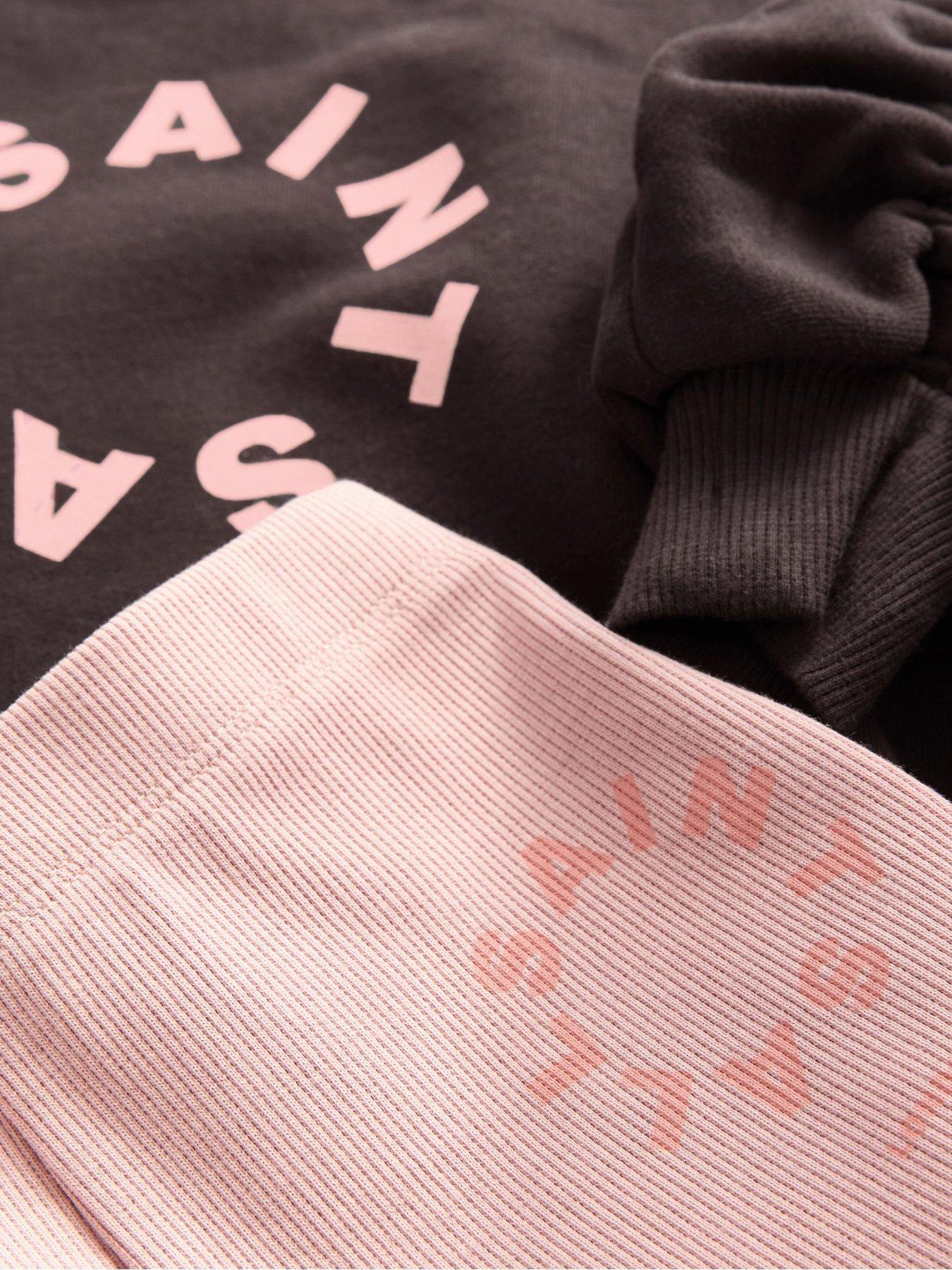 Image 4 of 5 of smALLSAINTS Girls Ruched Sweat Top Set - Pink