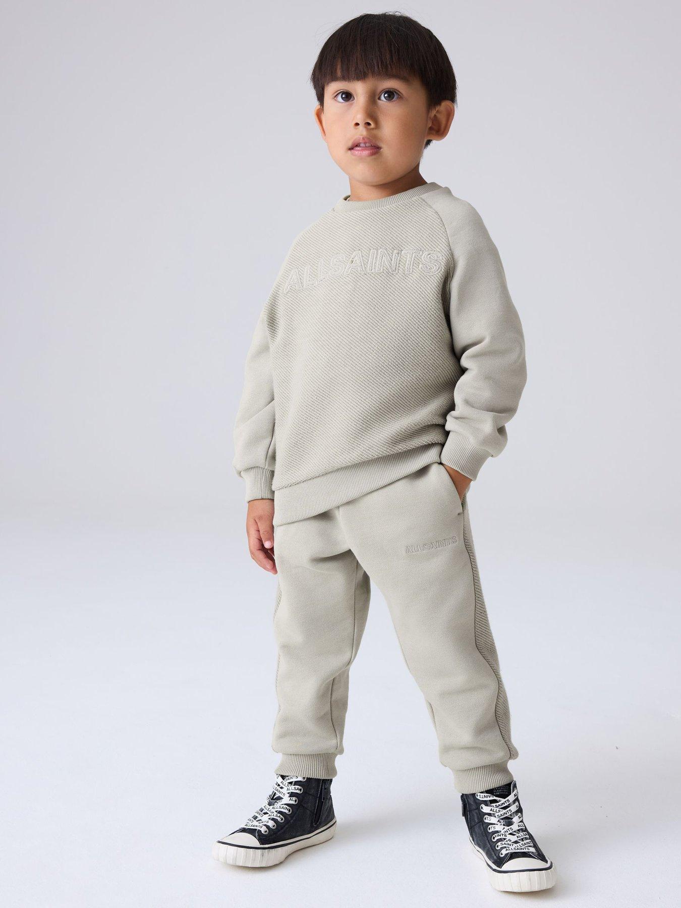  image of smallsaints-boys-sweat-text-set-beige