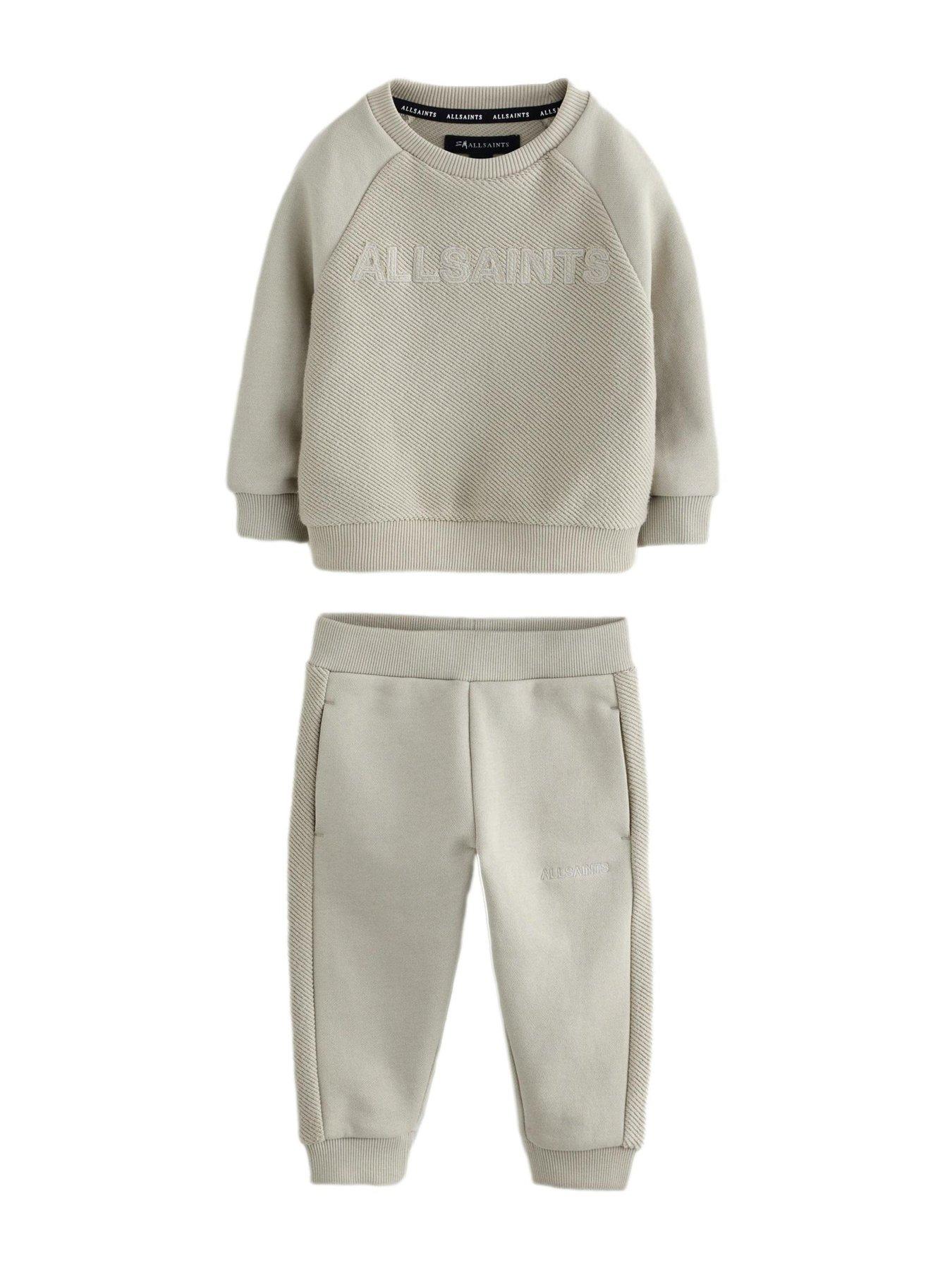  image of smallsaints-boys-sweat-text-set-beige