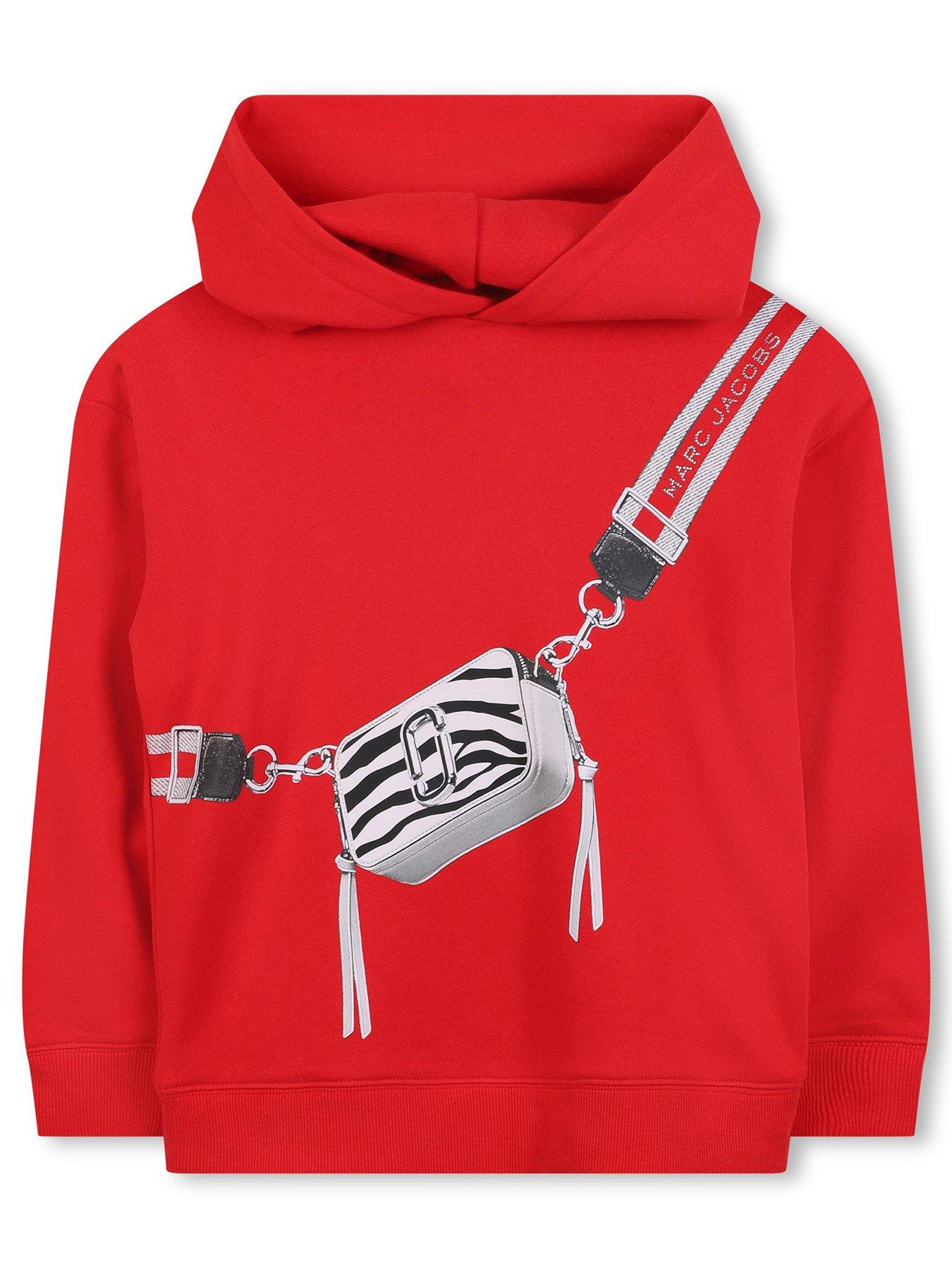 front image of marc-jacobs-girls-snapshot-bag-hoodie-red