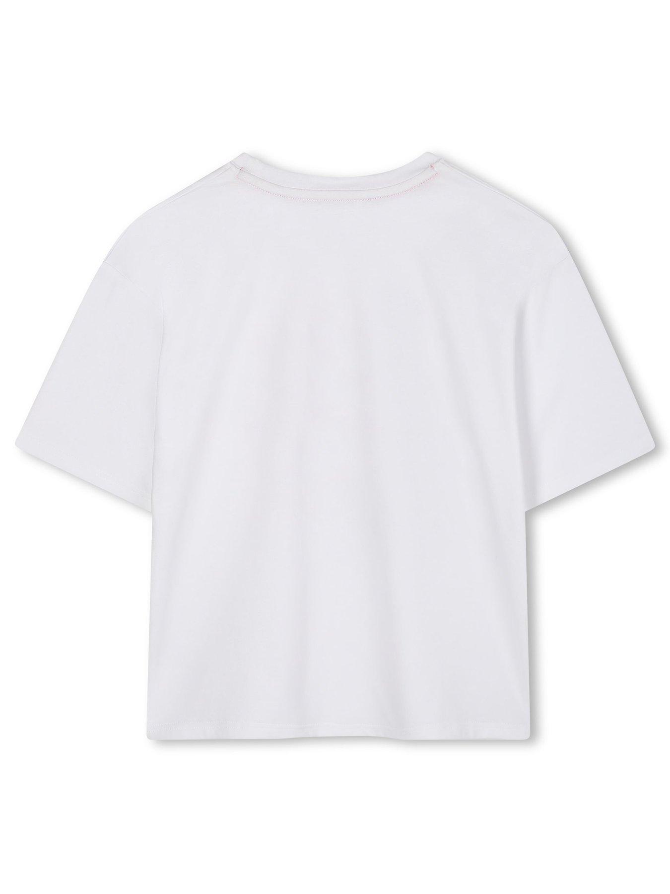  image of marc-jacobs-girls-lipstick-short-sleeve-t-shirt-white