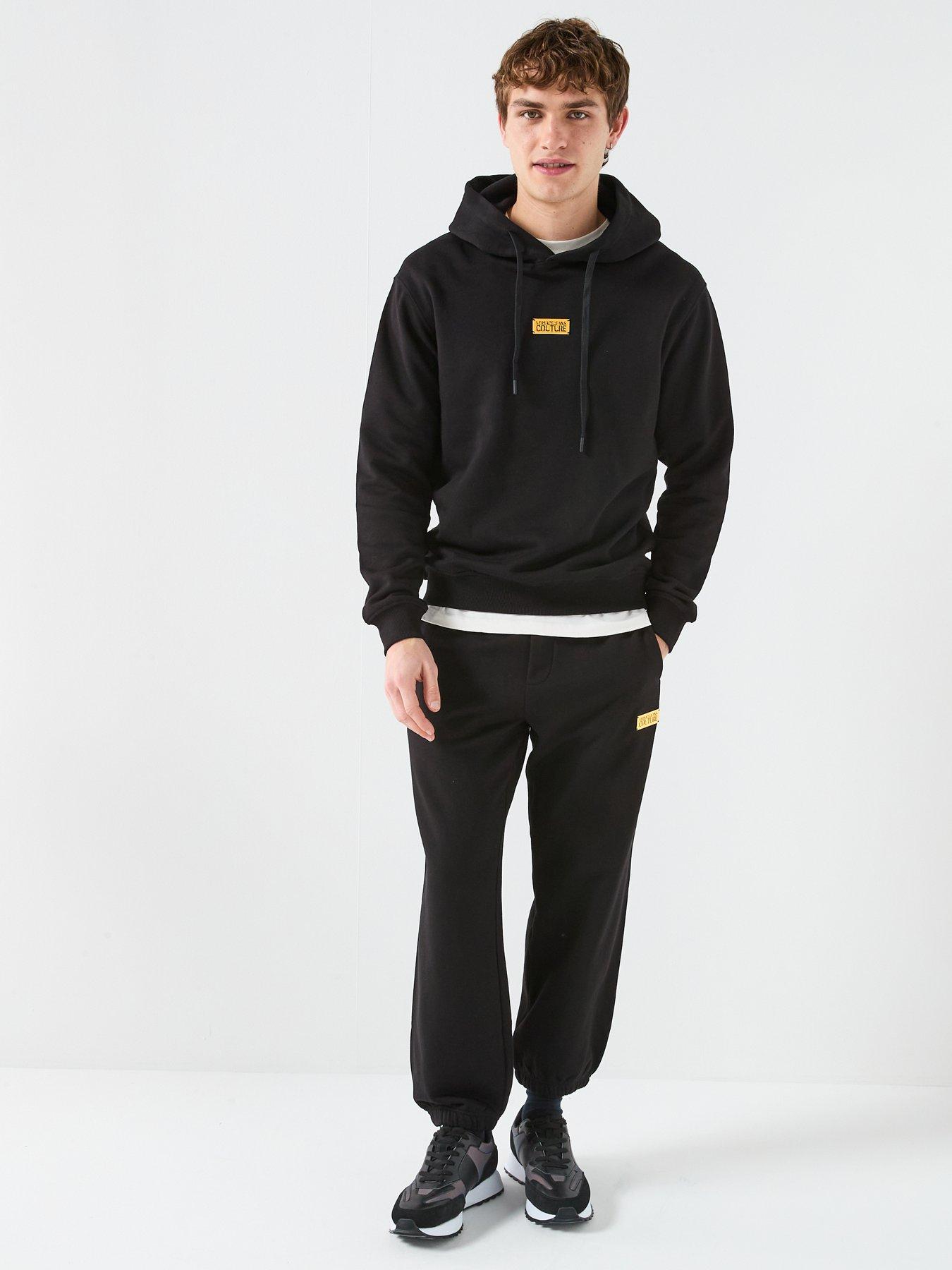  image of versace-jeans-couture-metal-placket-joggers-black