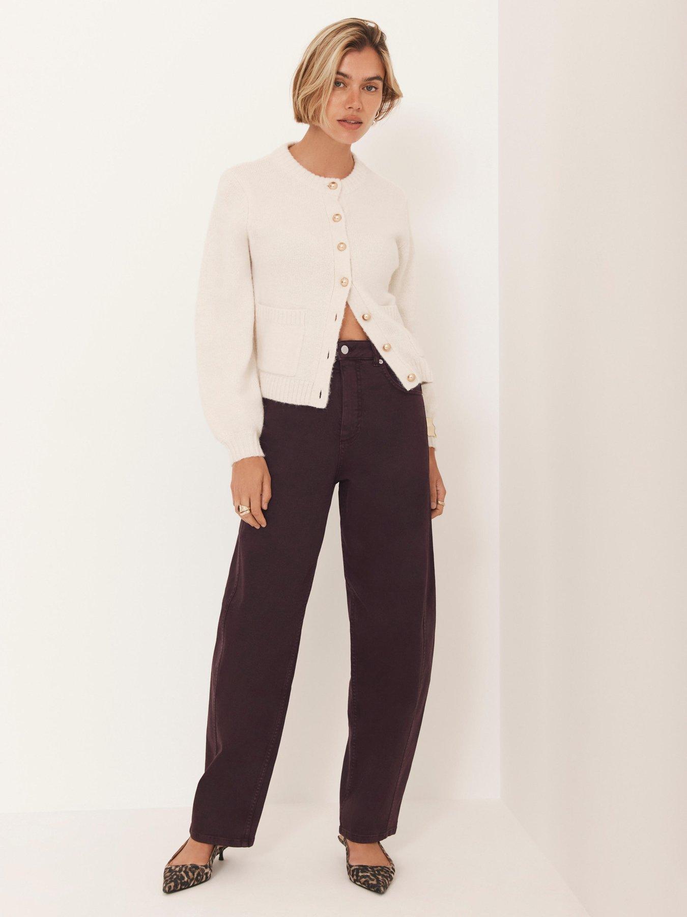 undefined Burgundy Barrel Jean