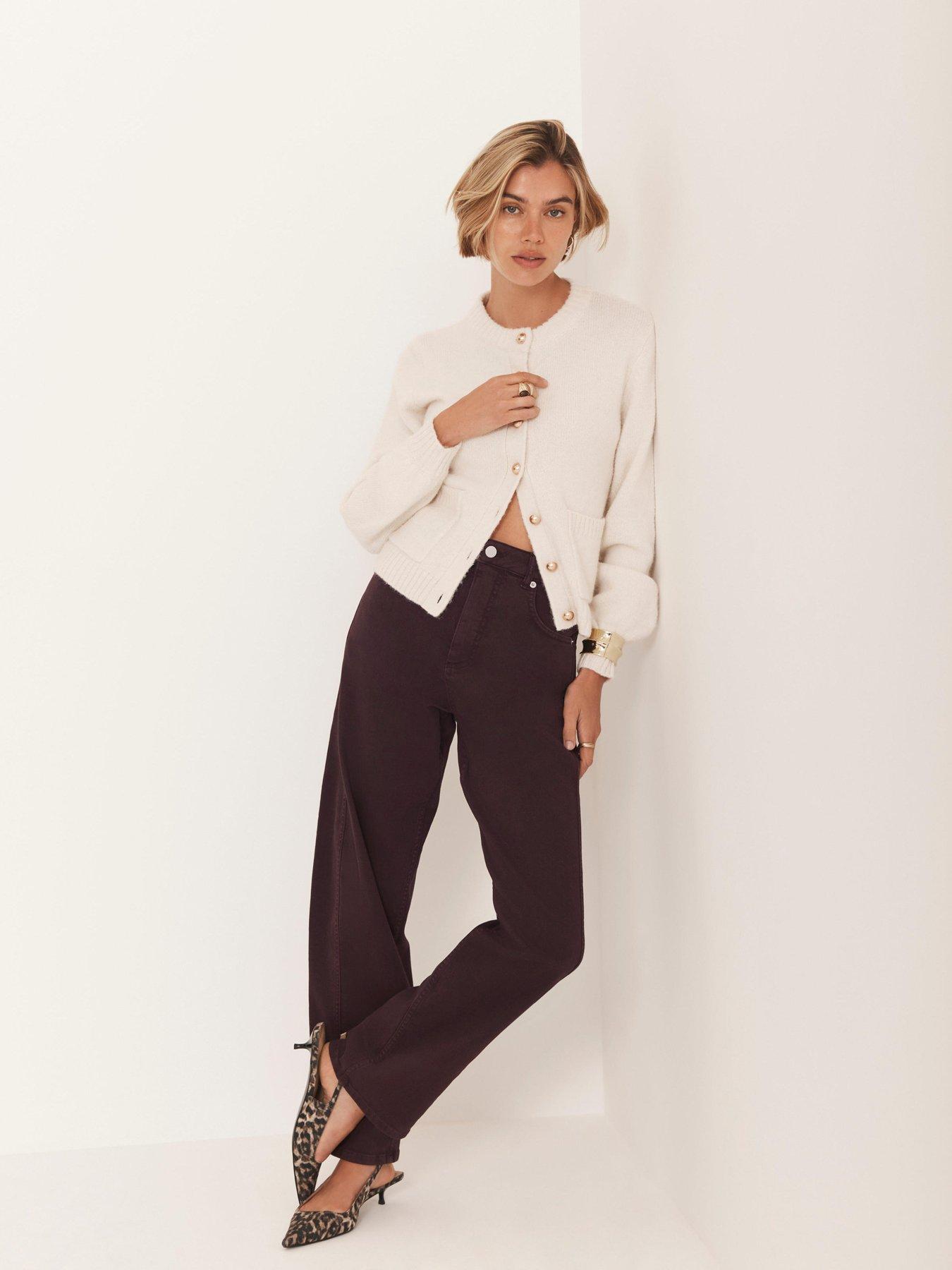 Image 2 of 6 of Mint Velvet Burgundy Barrel Jean