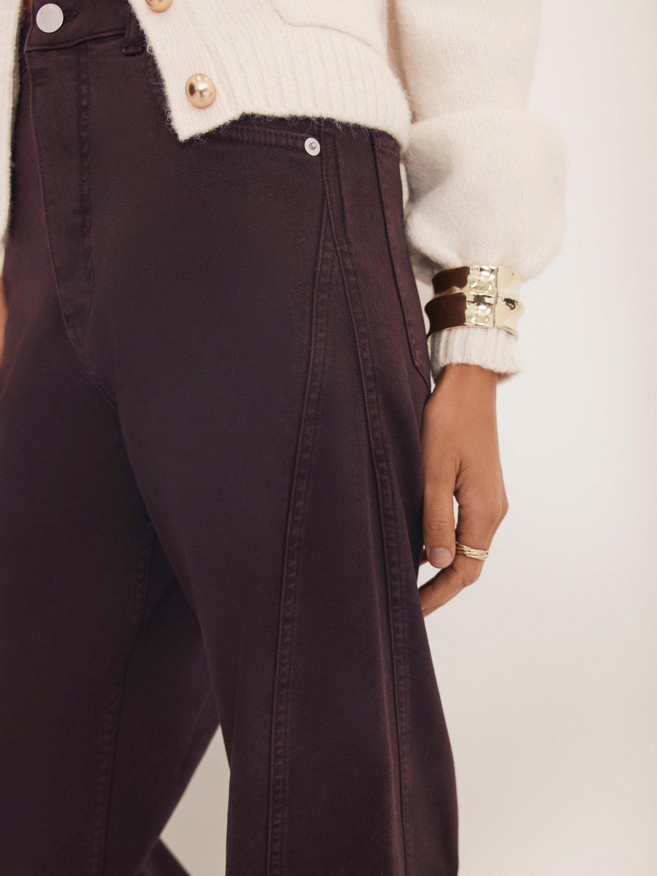 Image 3 of 6 of Mint Velvet Burgundy Barrel Jean