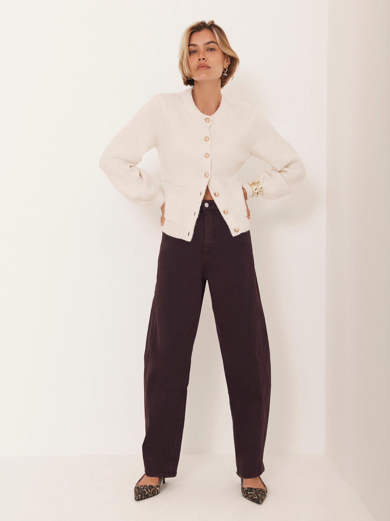 Image 4 of 6 of Mint Velvet Burgundy Barrel Jean