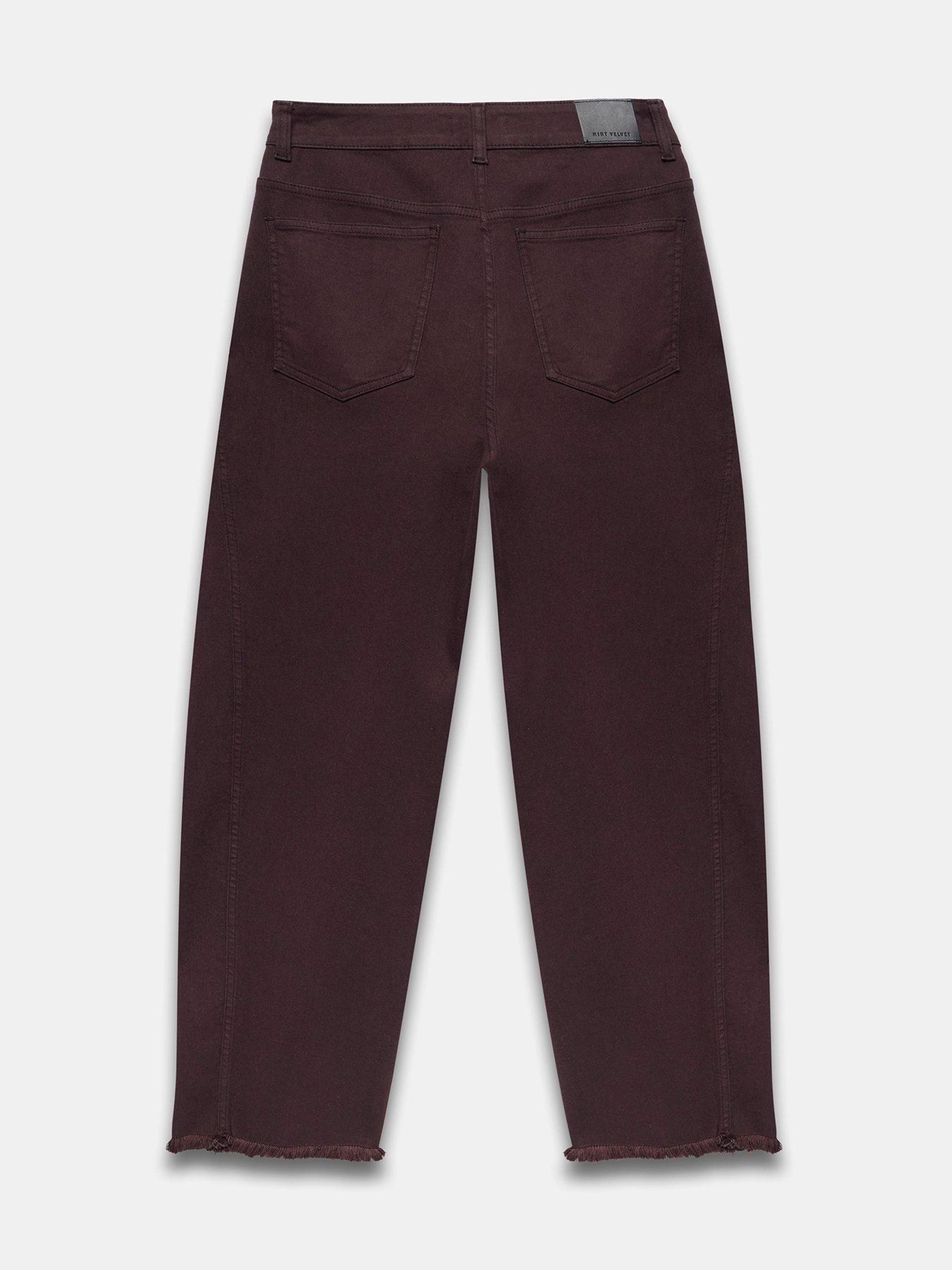 Image 6 of 6 of Mint Velvet Burgundy Barrel Jean