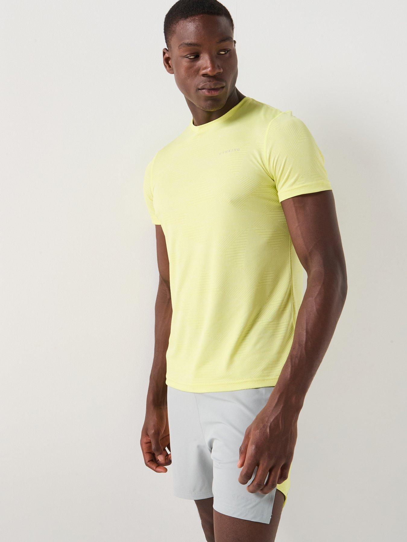 Gym King Mens Geometric Knit Tee - Lime