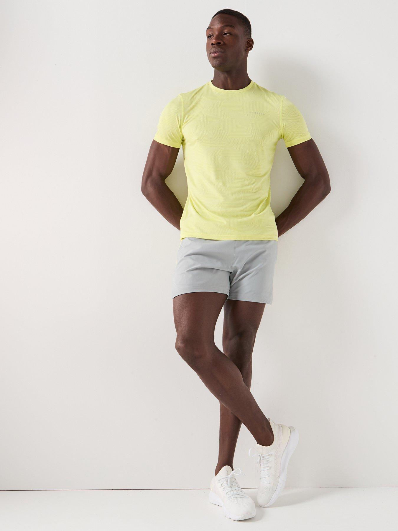 Image 3 of 5 of Gym King Mens Geometric Knit Tee - Lime