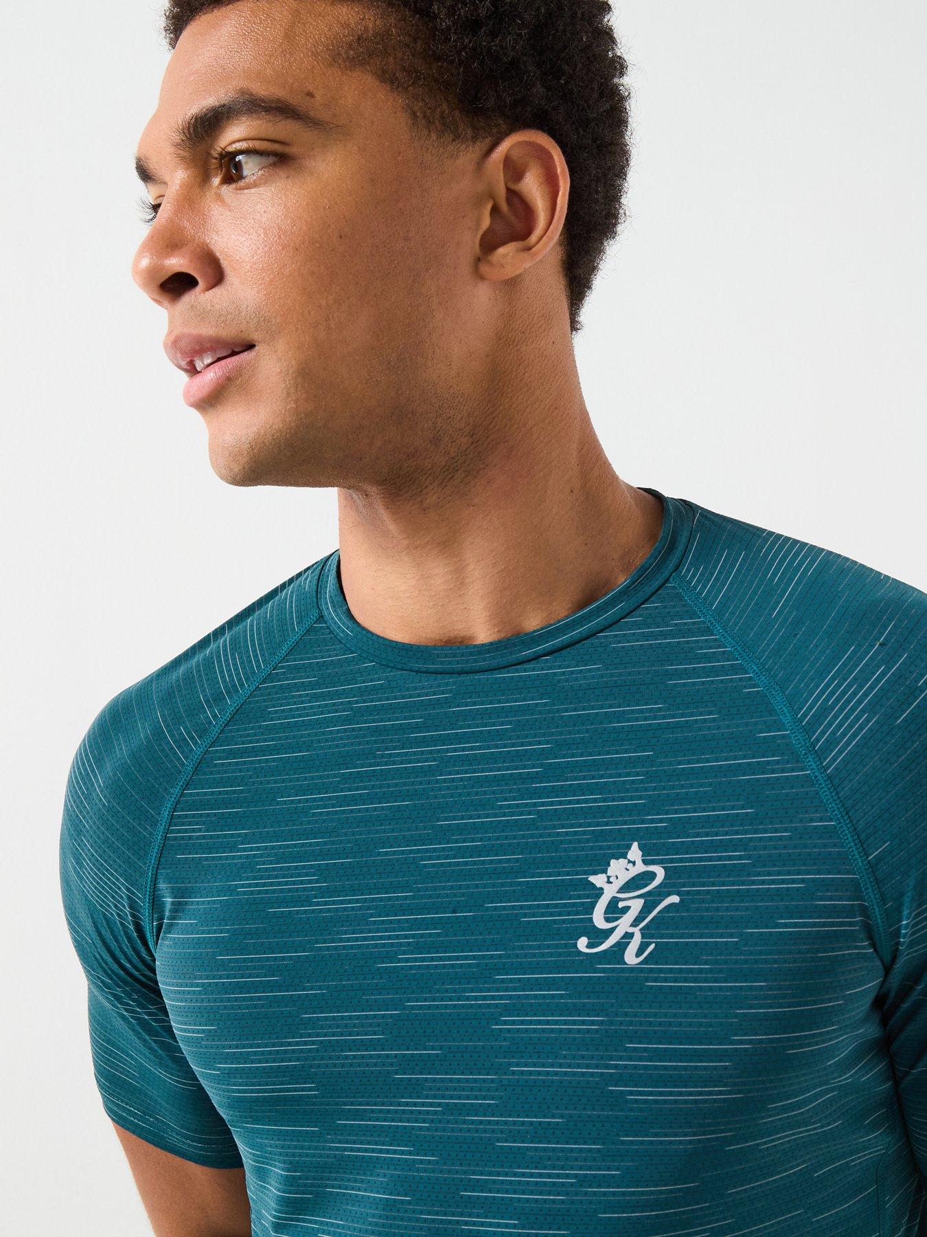 Image 4 of 6 of Gym King Mens Energy Grindle T-Shirt - Teal Blue