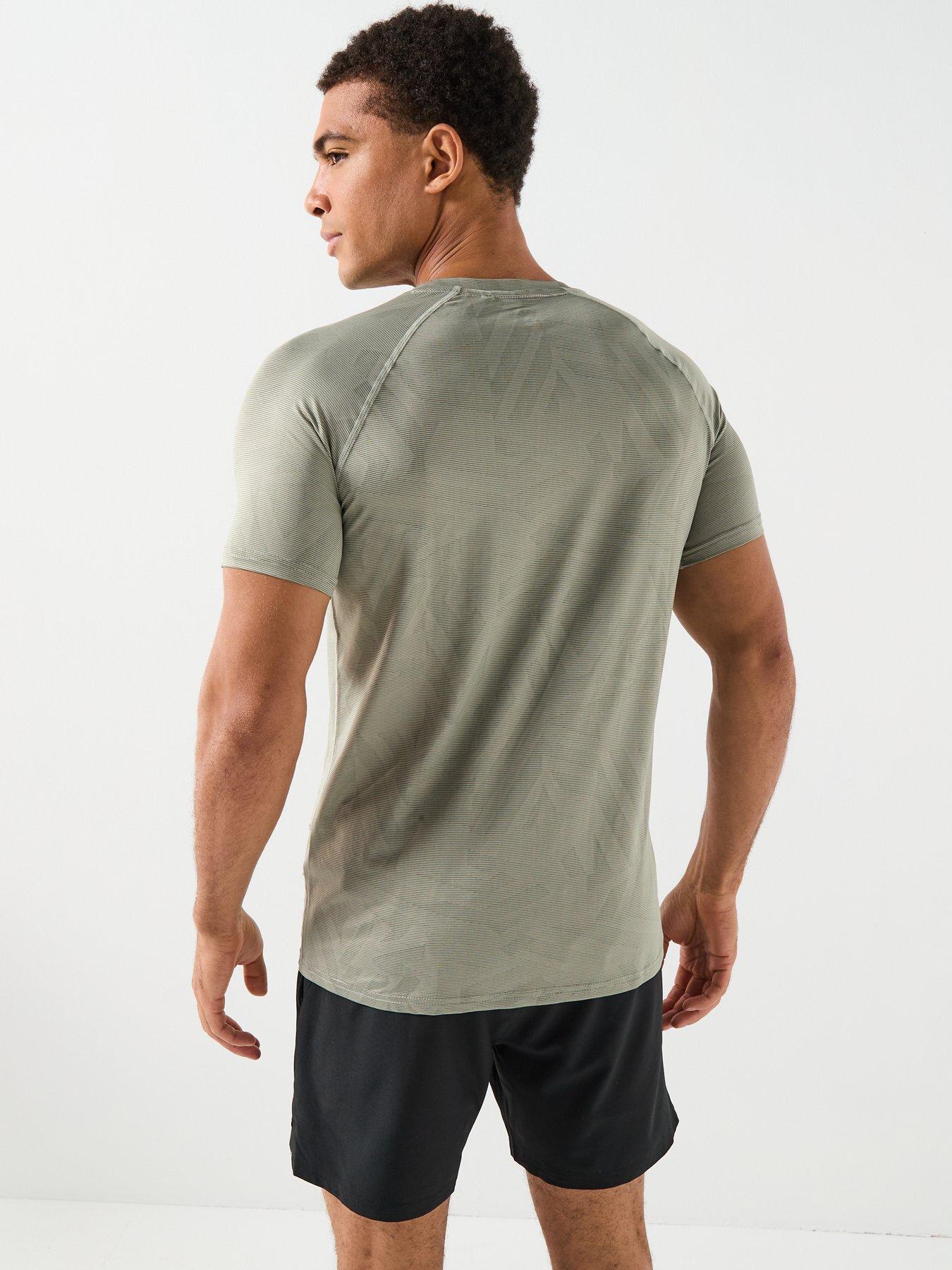 Image 2 of 6 of Gym King Mens Limitless Abstract Knit T-Shirt - Khaki Green