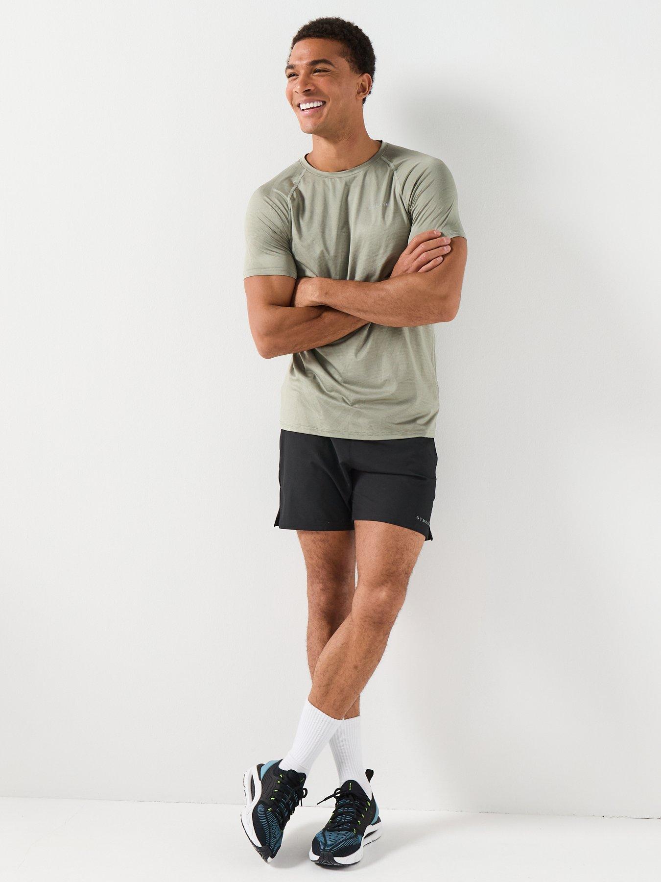 Image 3 of 6 of Gym King Mens Limitless Abstract Knit T-Shirt - Khaki Green