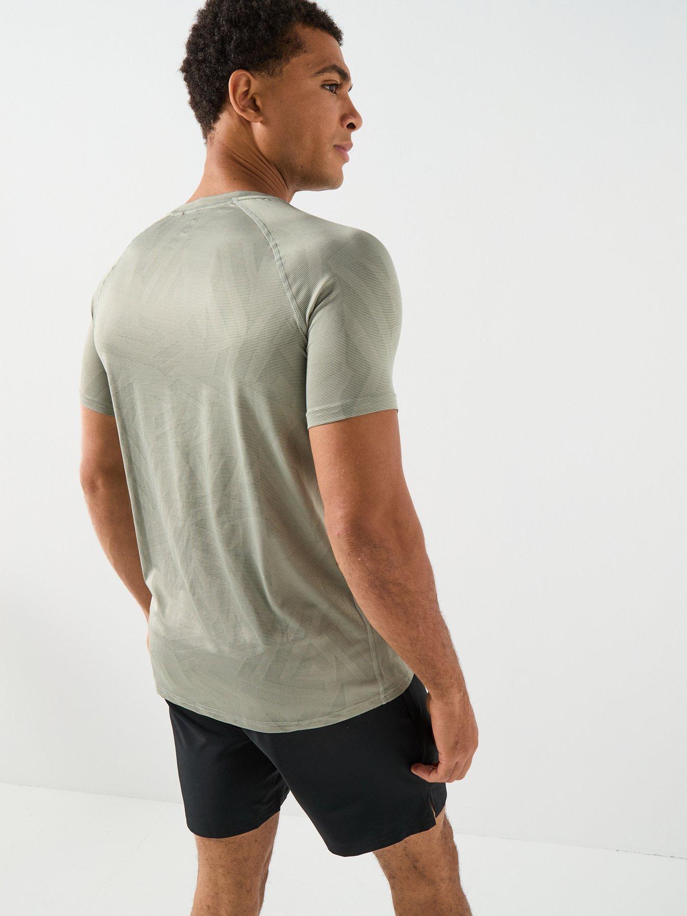 Image 6 of 6 of Gym King Mens Limitless Abstract Knit T-Shirt - Khaki Green