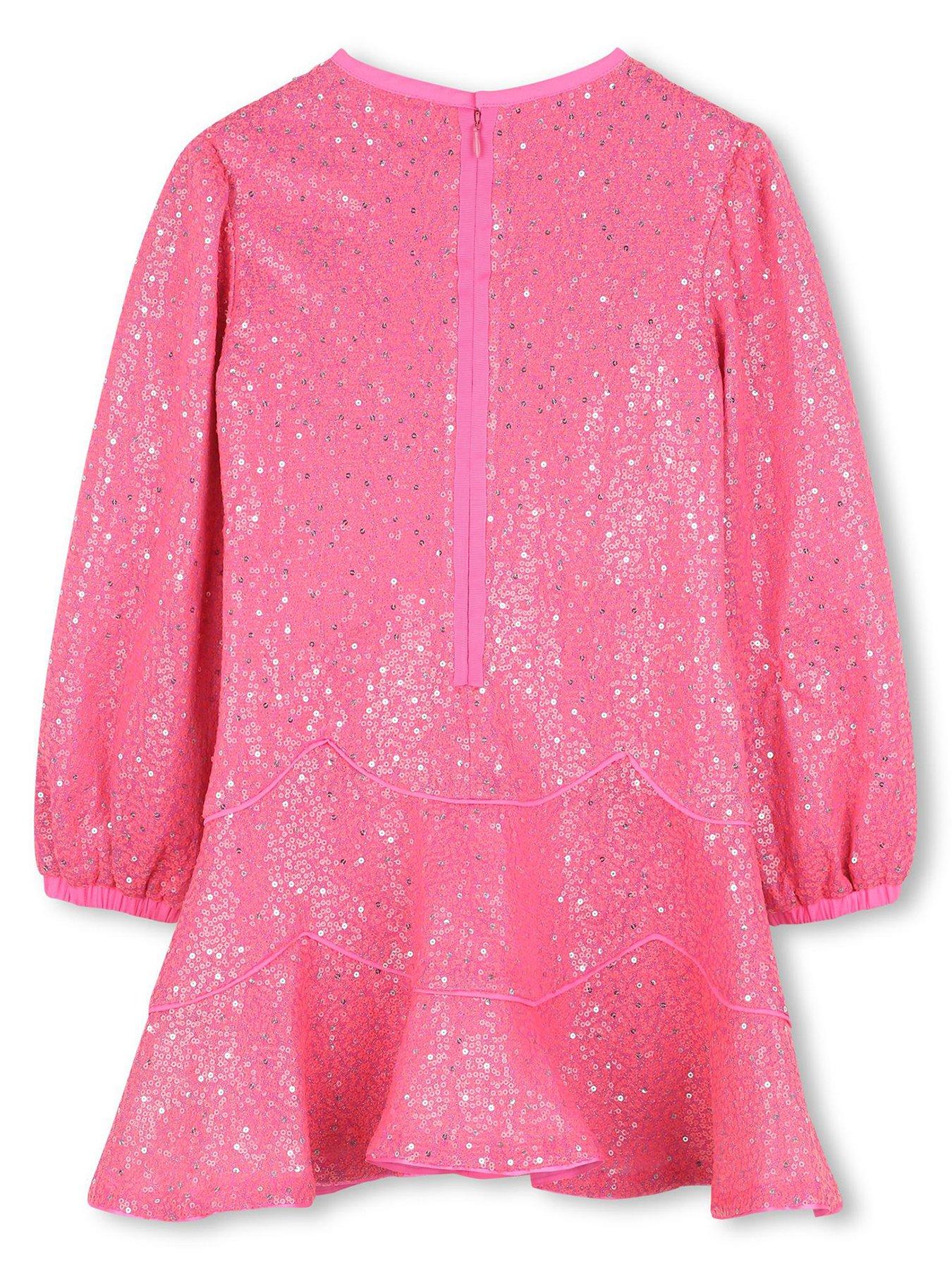  image of billieblush-girls-sequin-dress-pink