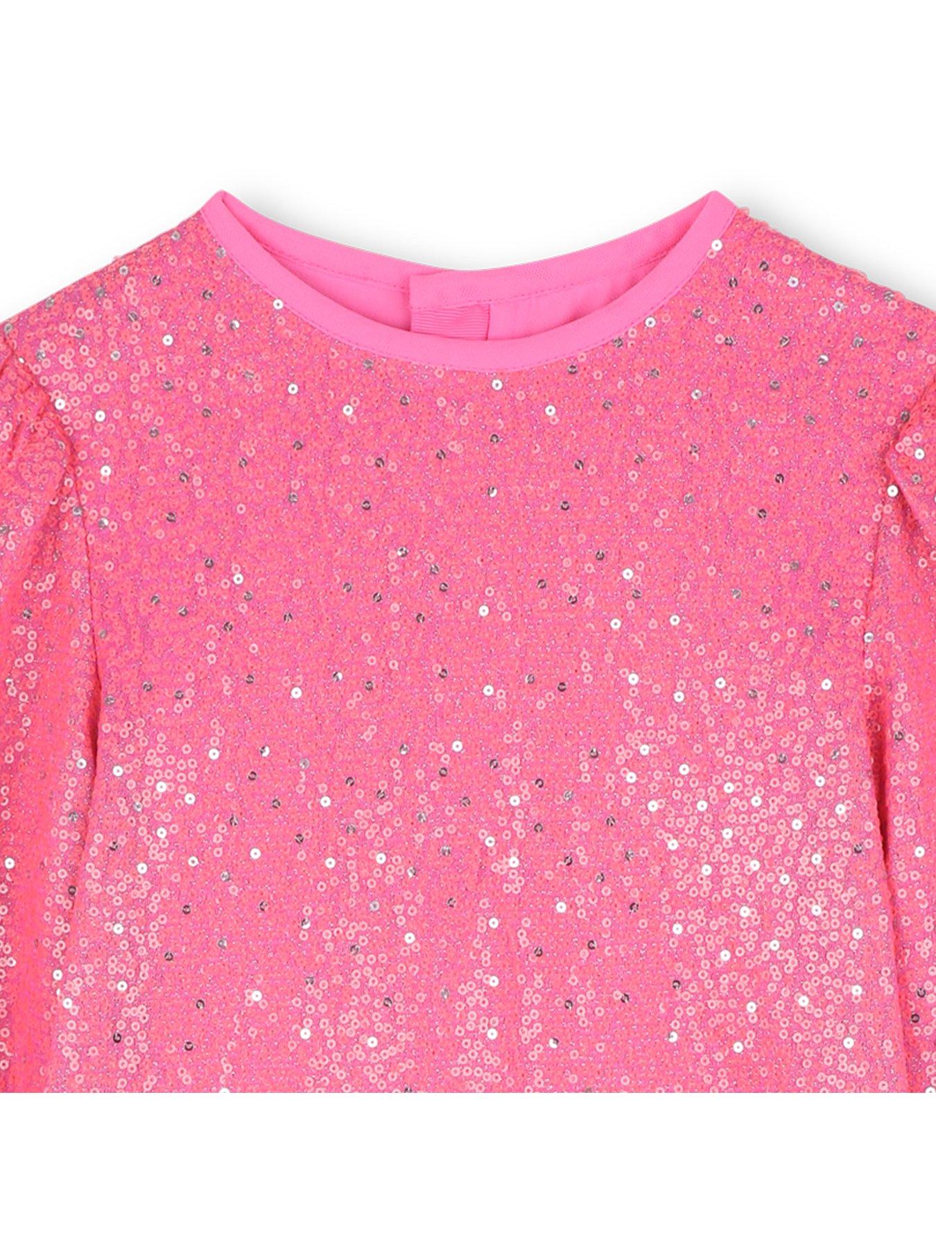  image of billieblush-girls-sequin-dress-pink