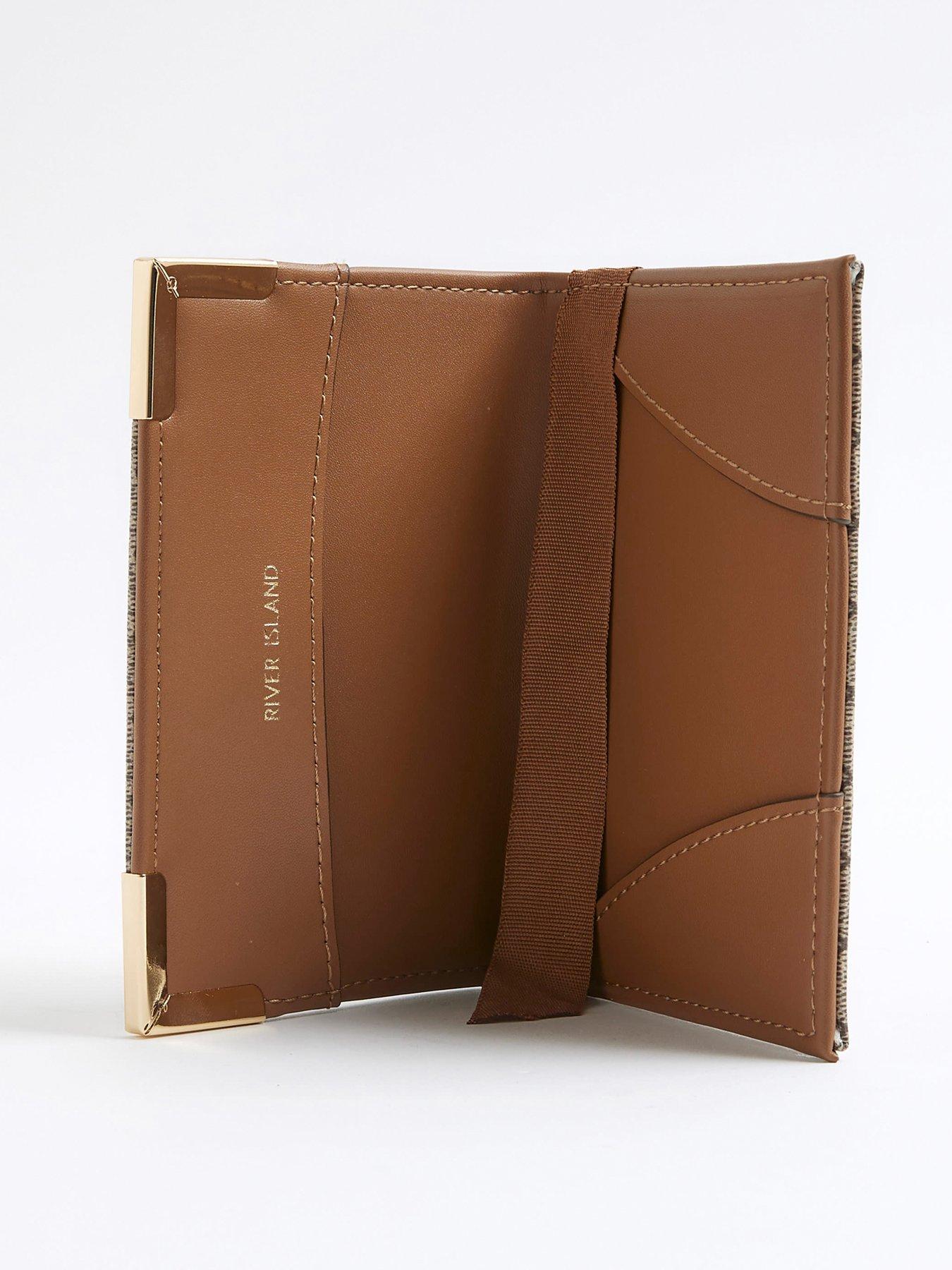 Image 3 of 3 of River Island Monogram Passport Holder - Beige