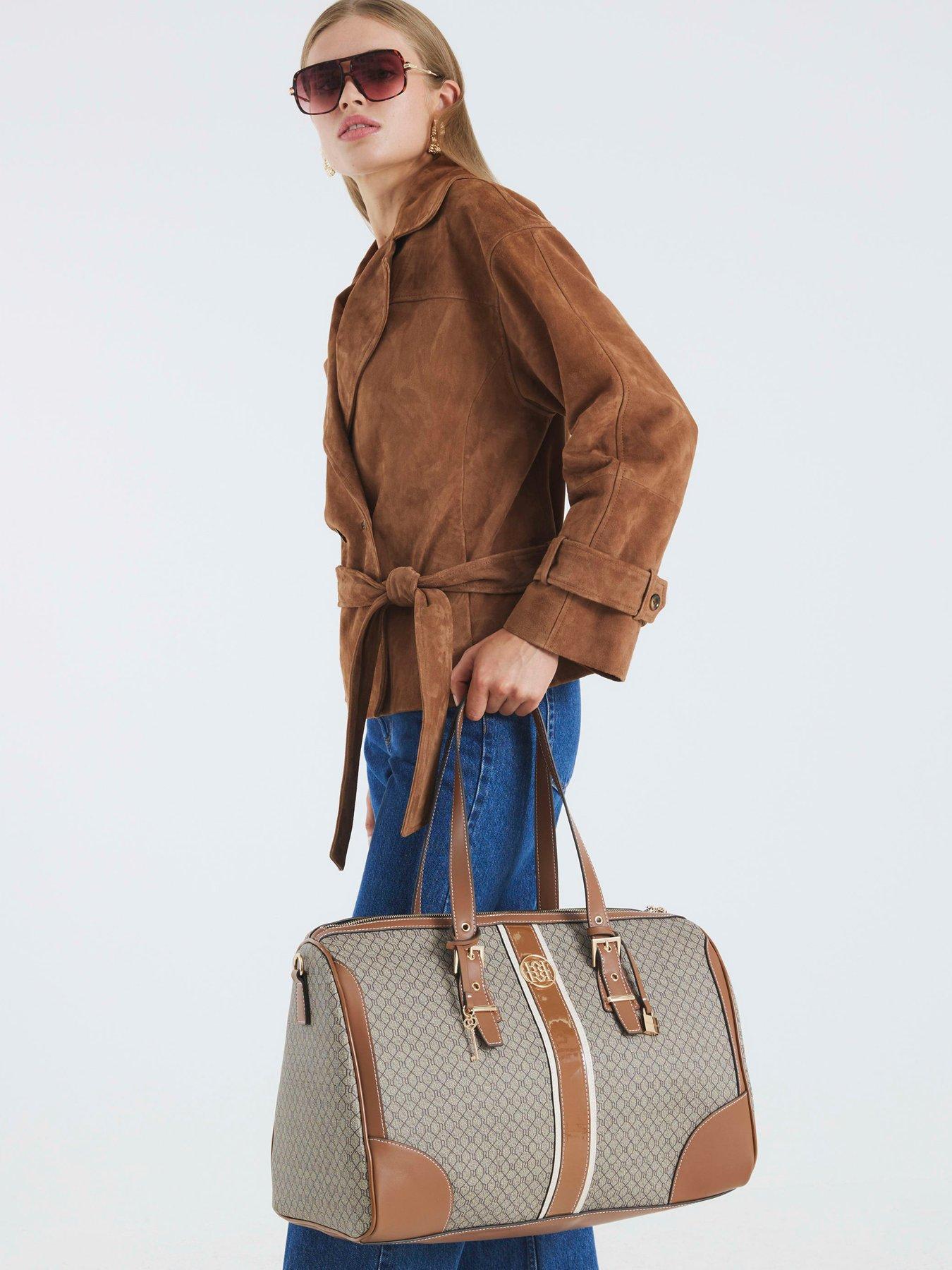 undefined Monogram Charm Holdall - Beige