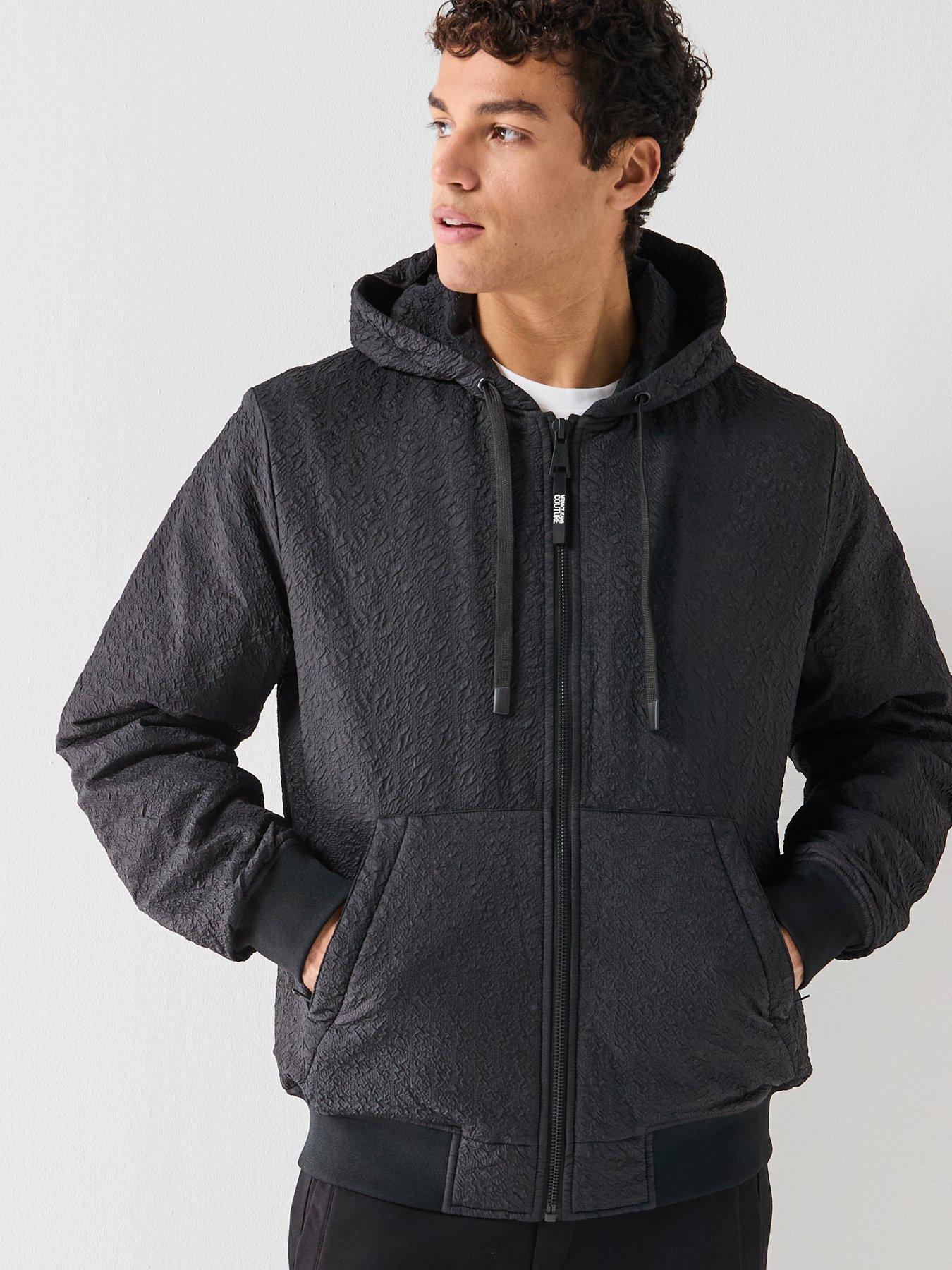 Versace Jeans Couture Nylon Padded Hooded Jacket - Black