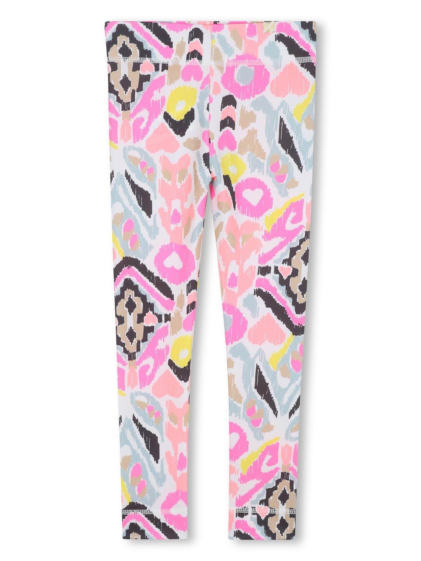 front image of billieblush-girls-print-leggings-pink