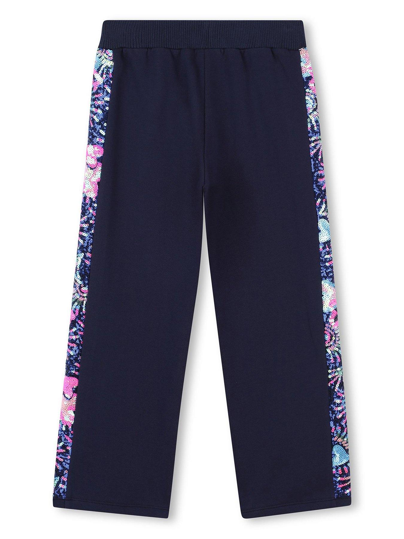 back image of billieblush-girls-sequin-side-jogging-pants-navy