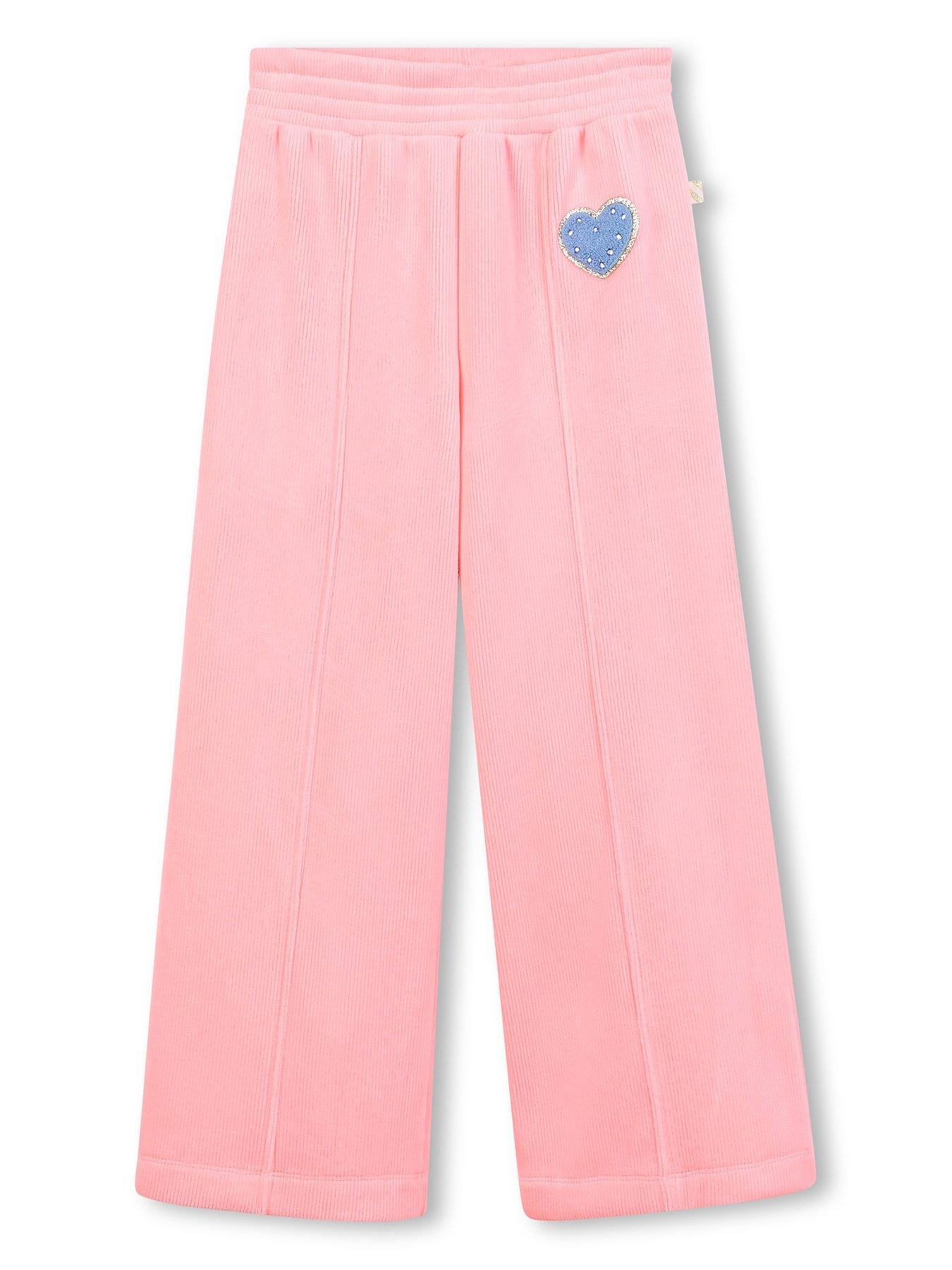 Billieblush Girls Velour Wide Leg Pants - Pink