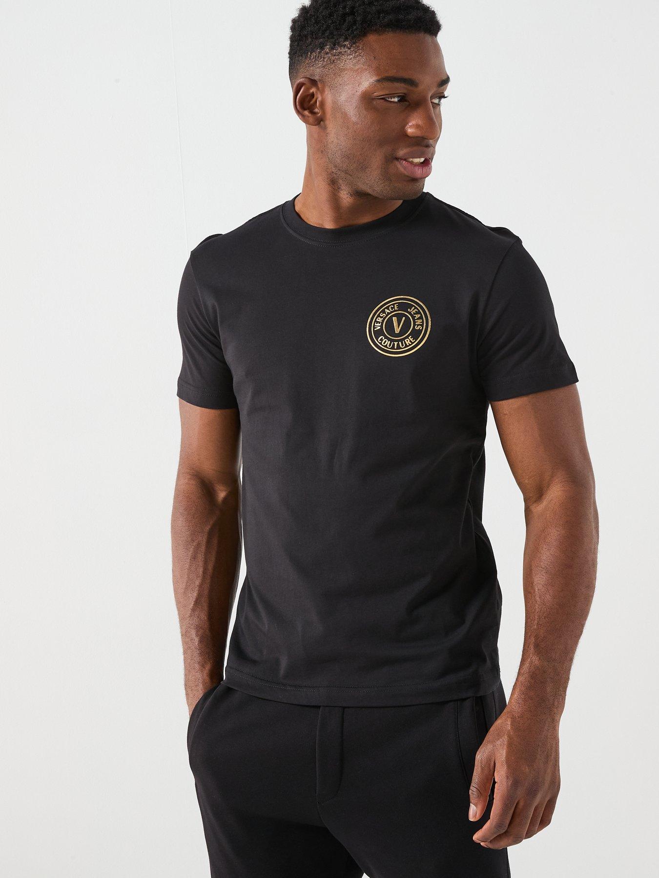  image of versace-jeans-couture-v-emblem-logo-t-shirt-black