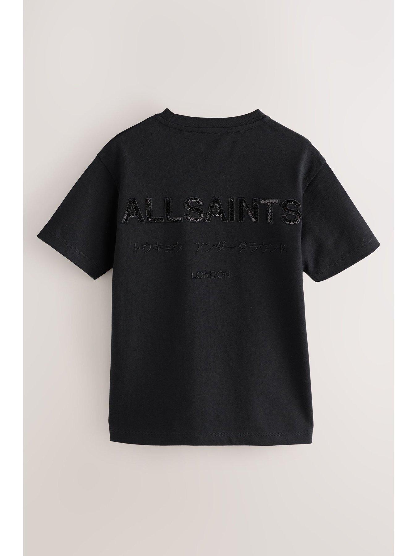 Image 2 of 3 of smALLSAINTS Girls Underground Sequin T-Shirt - Black