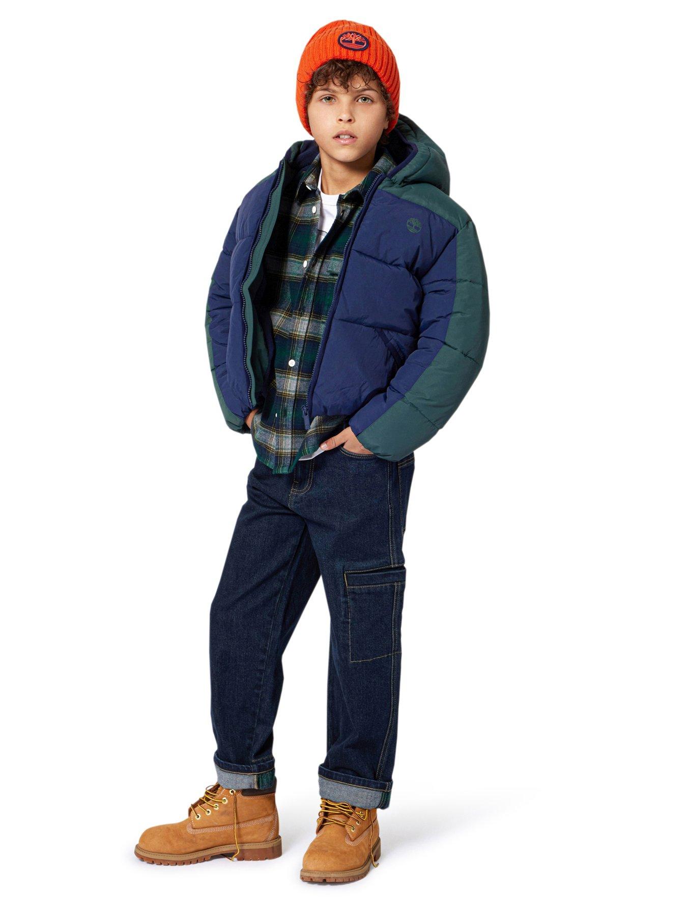 Timberland Boys Colour Block Padded Jacket - Blue