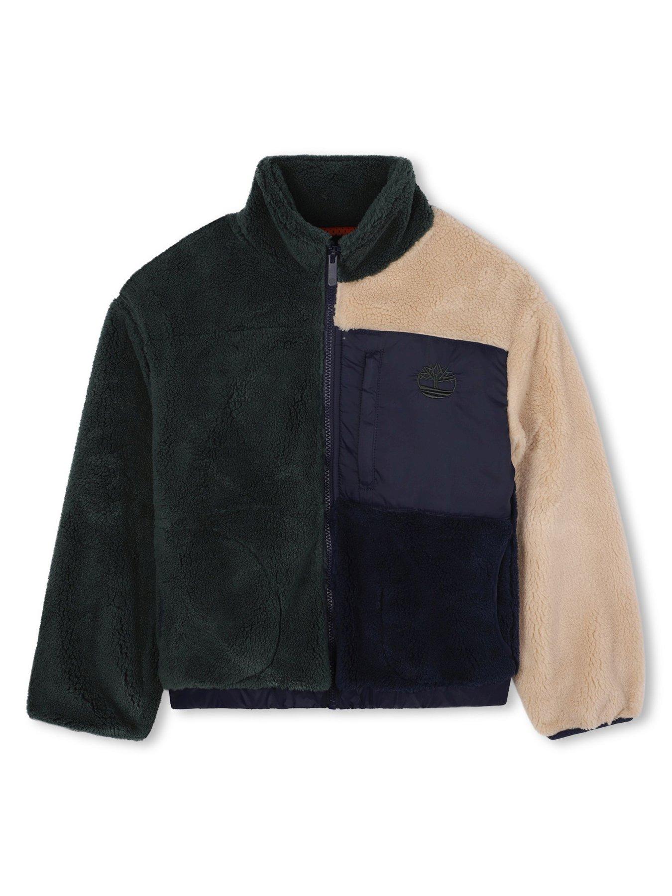  image of timberland-boys-borg-fleece-jacket-dark-green