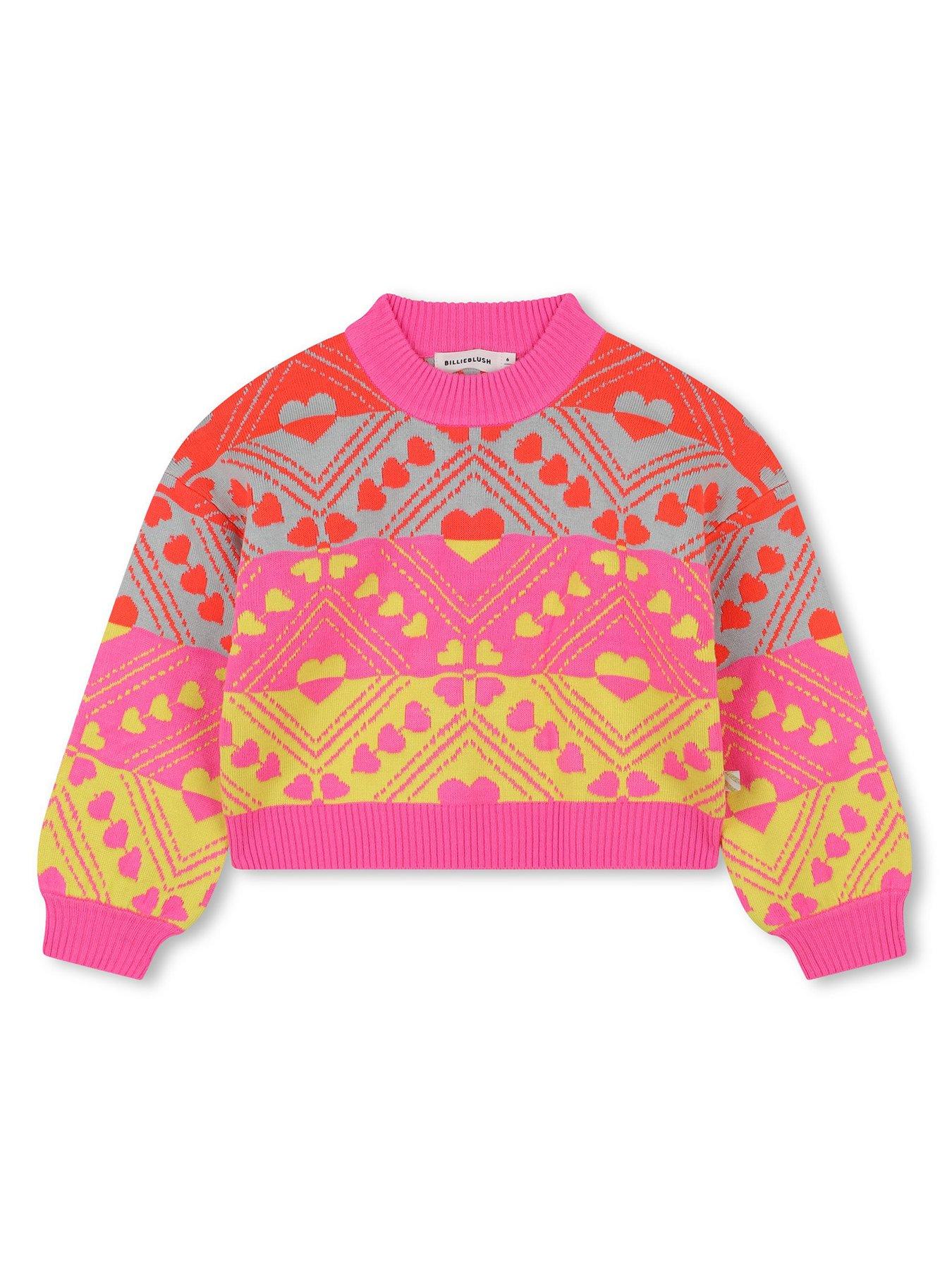 Image 1 of 3 of Billieblush Girls Jaquard Knit Jumper - Pink
