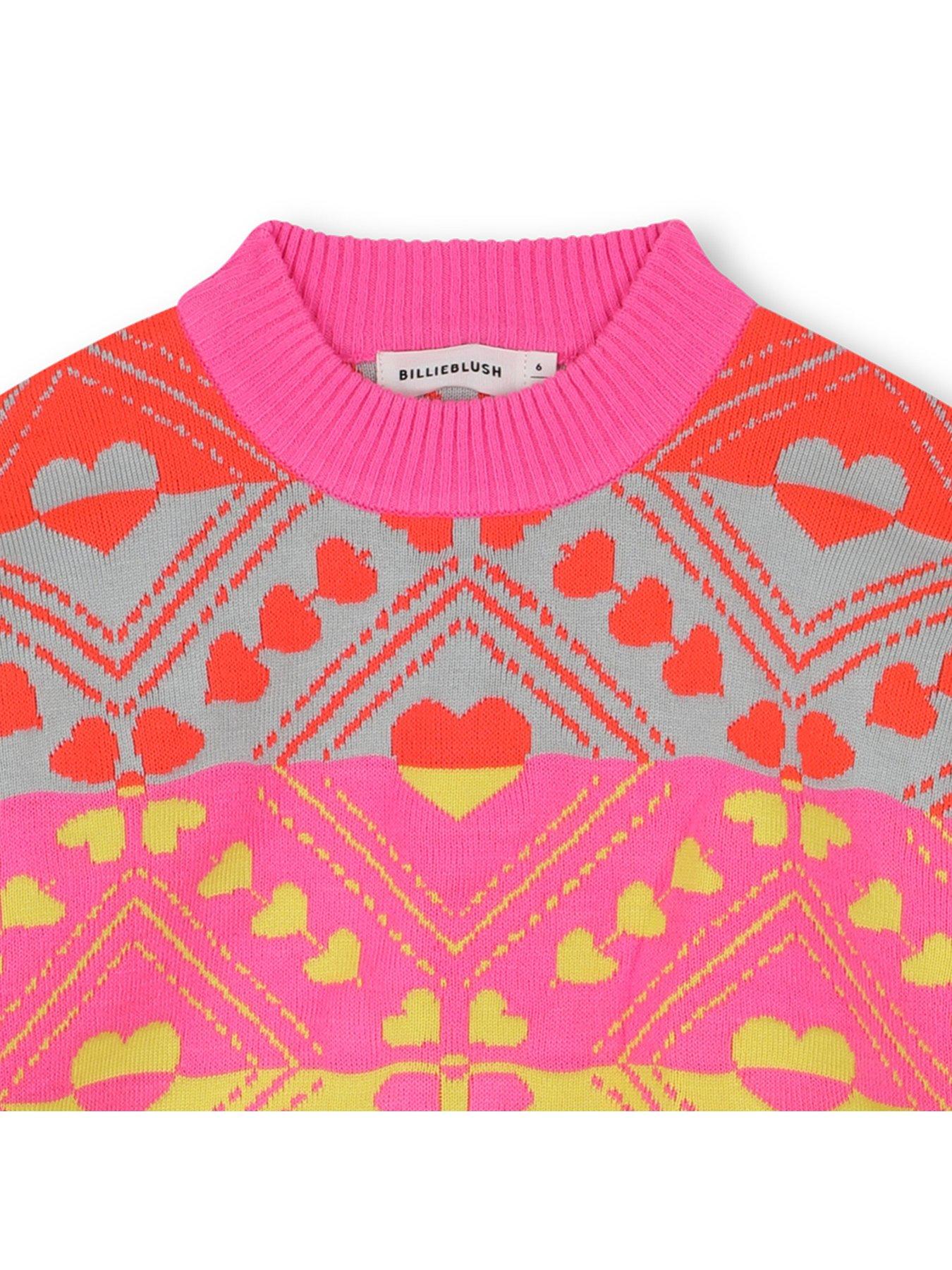 Image 3 of 3 of Billieblush Girls Jaquard Knit Jumper - Pink