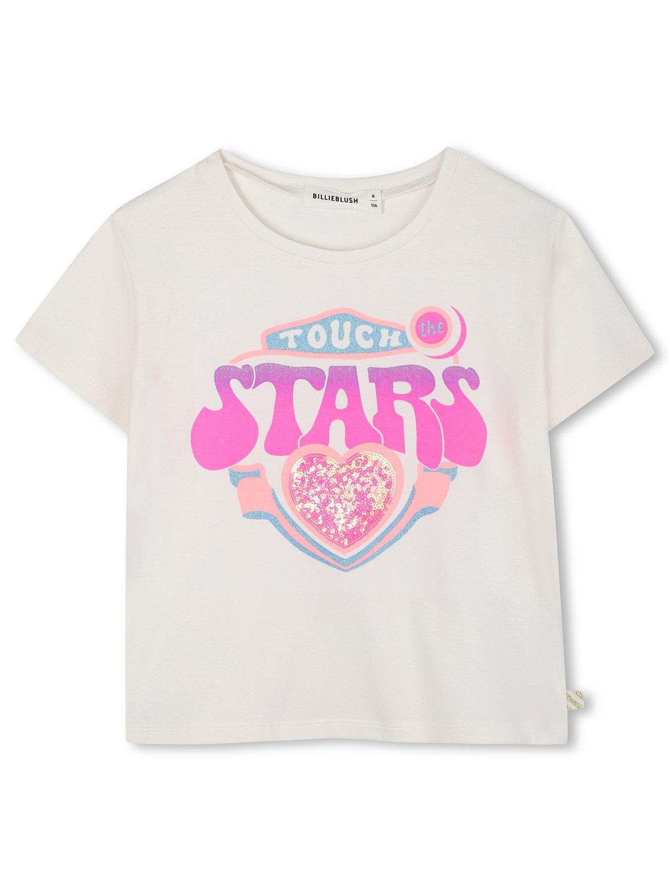 front image of billieblush-girls-sequin-trim-short-sleeve-t-shirt-light-cream