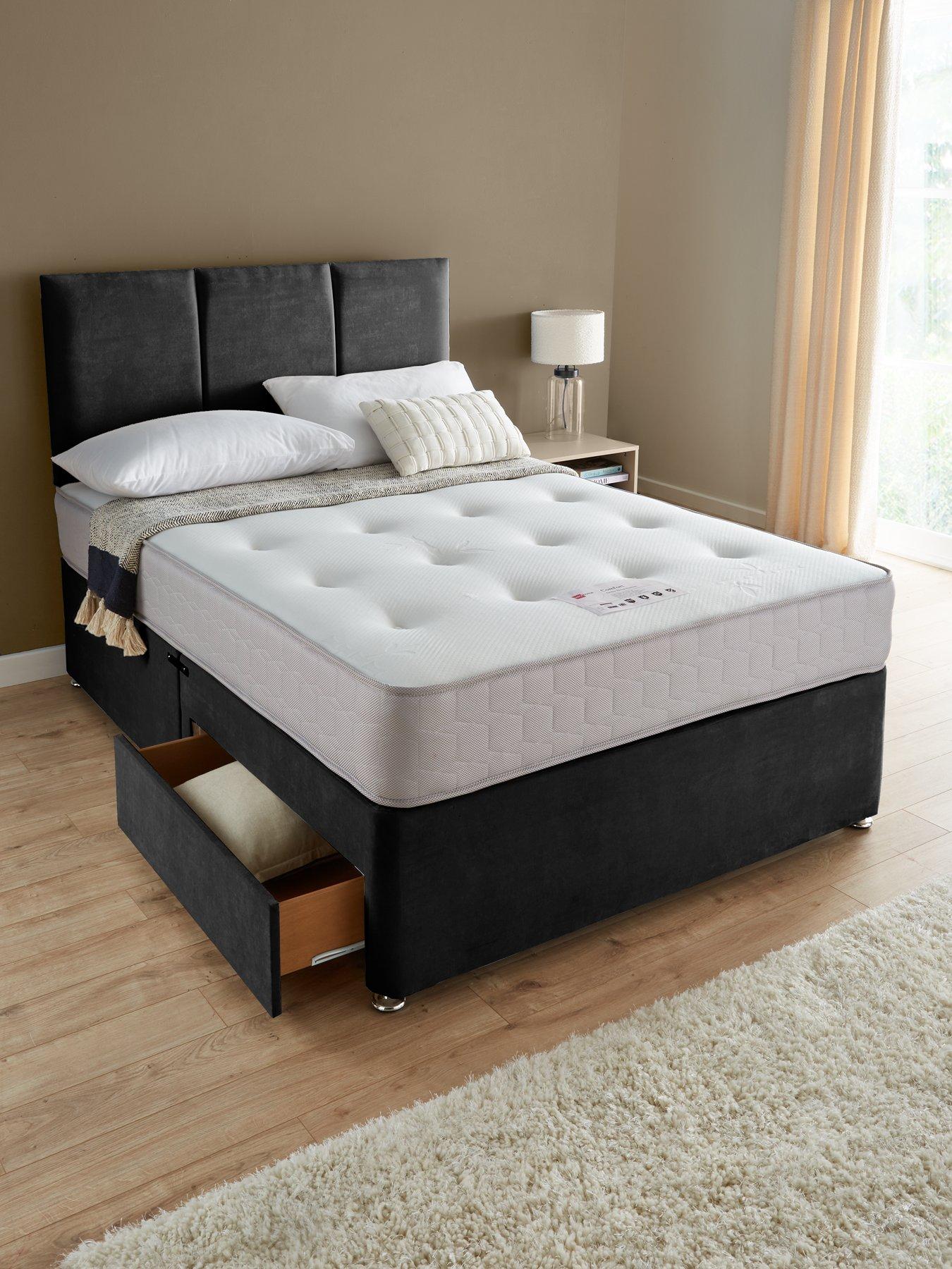 Image 1 of 7 of The Very Collection Sheridan Divan Base, Comfort 2000 Mattress and Headboard - Charcoal - FSC&reg; Certified