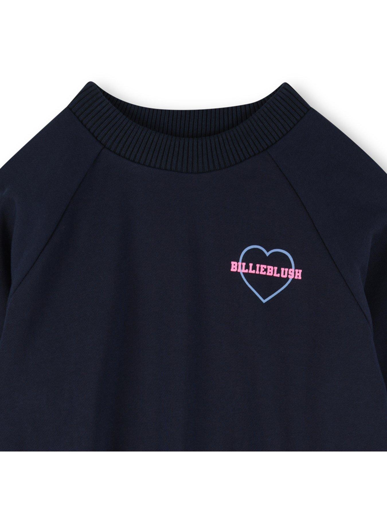  image of billieblush-girls-back-print-sweat-dress-navy
