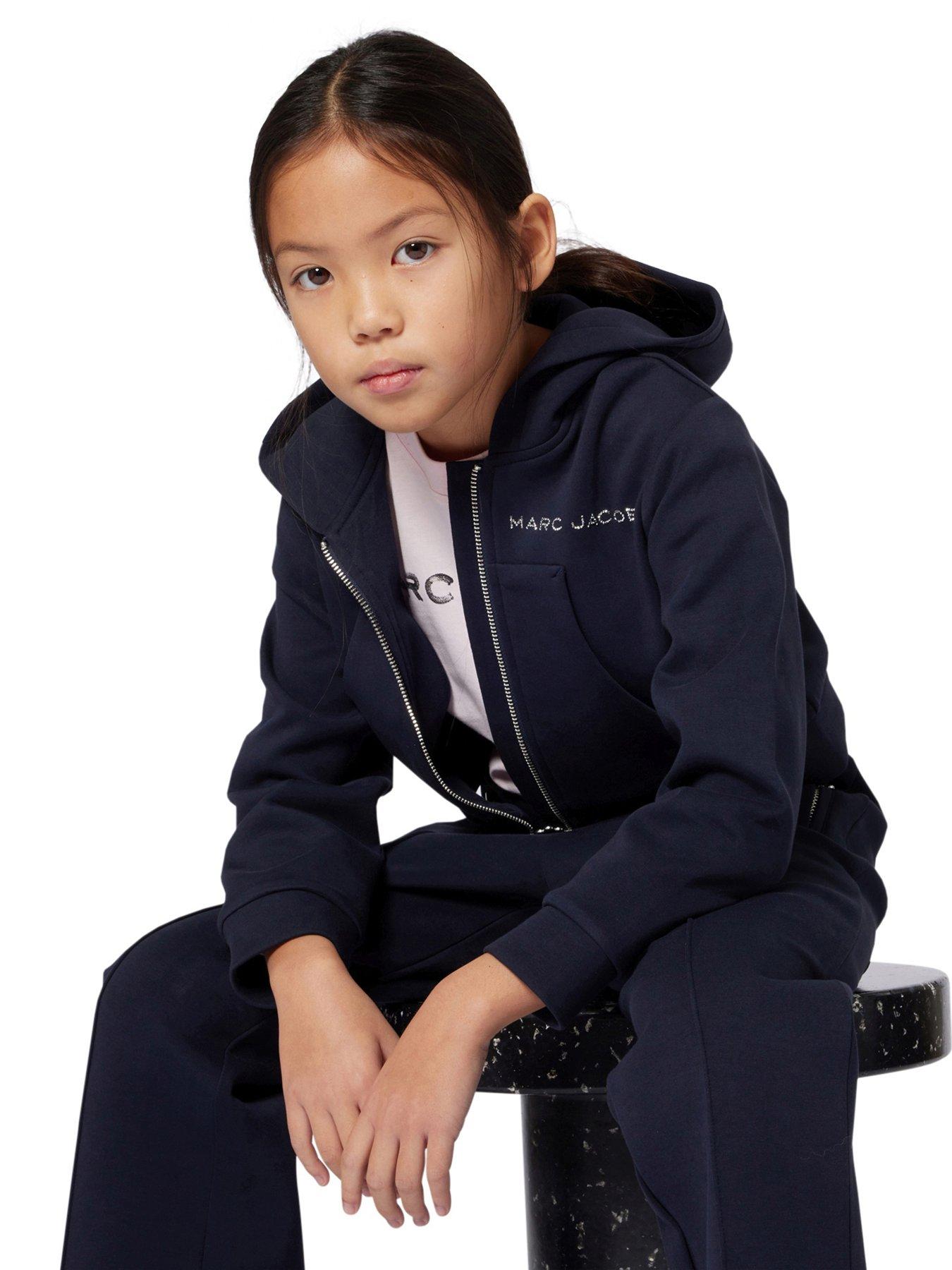  image of marc-jacobs-girls-daisy-charm-zip-through-hoodie-navy