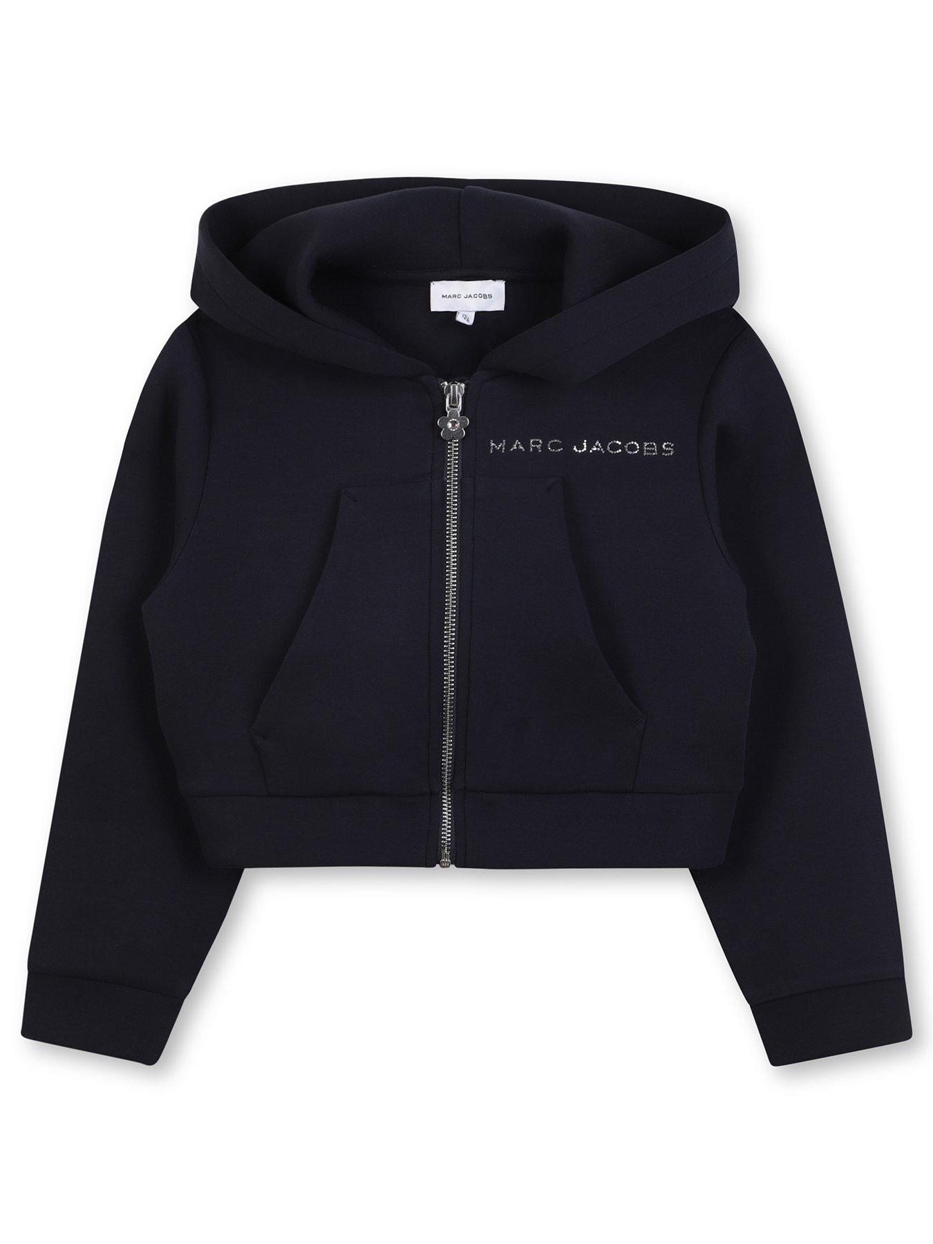  image of marc-jacobs-girls-daisy-charm-zip-through-hoodie-navy