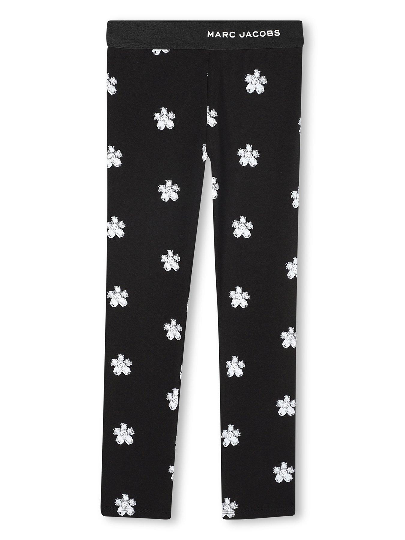 front image of marc-jacobs-girls-daisy-leggings-black