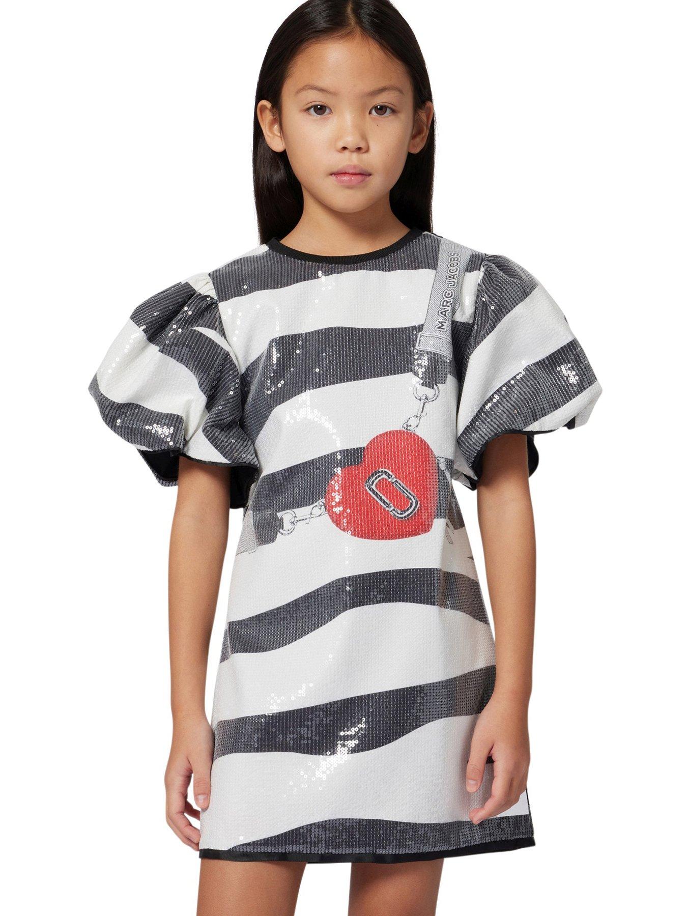  image of marc-jacobs-girls-sequin-zebra-snapshot-bag-dress-black