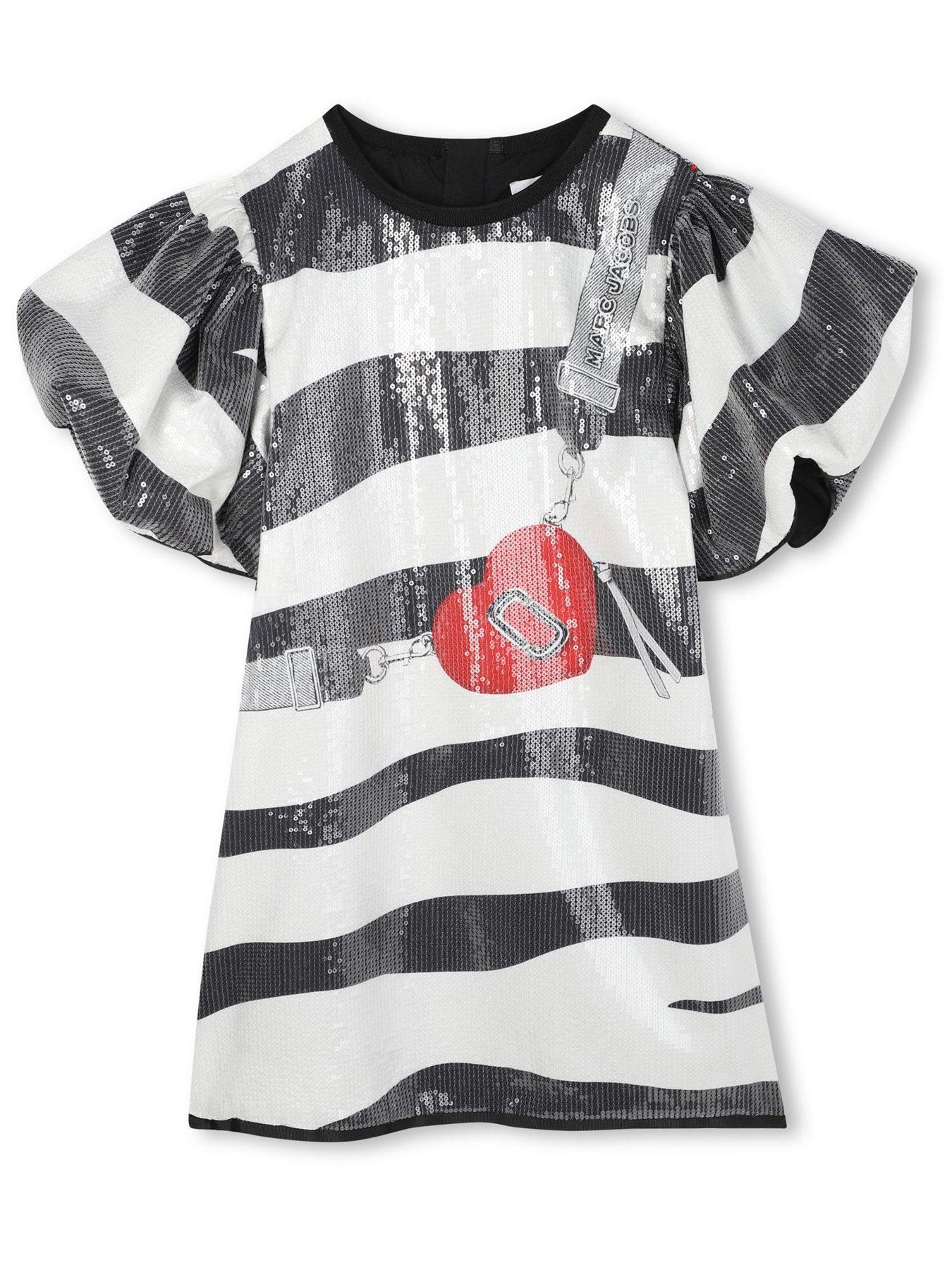  image of marc-jacobs-girls-sequin-zebra-snapshot-bag-dress-black
