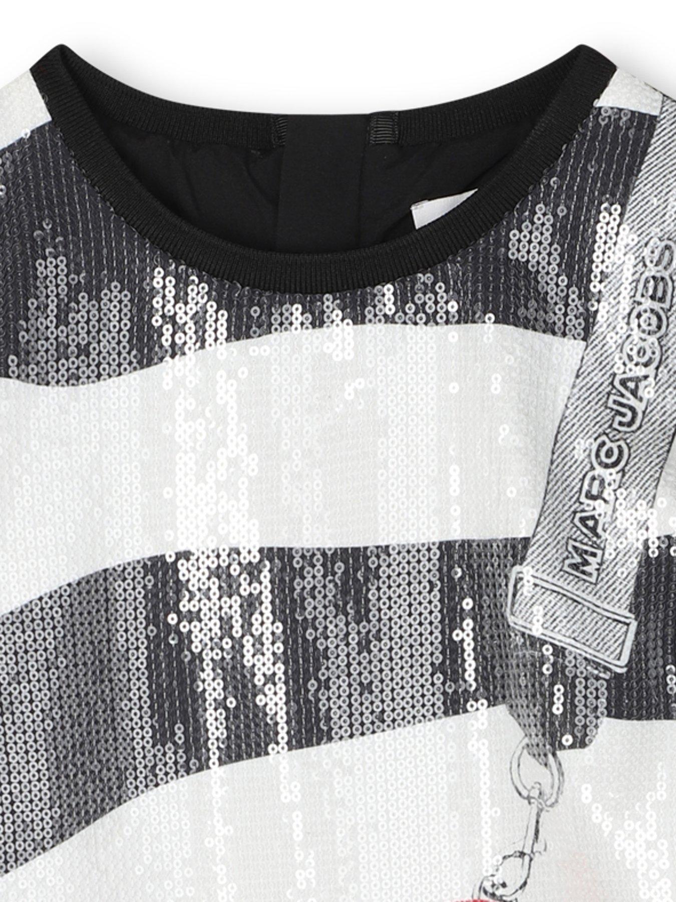  image of marc-jacobs-girls-sequin-zebra-snapshot-bag-dress-black