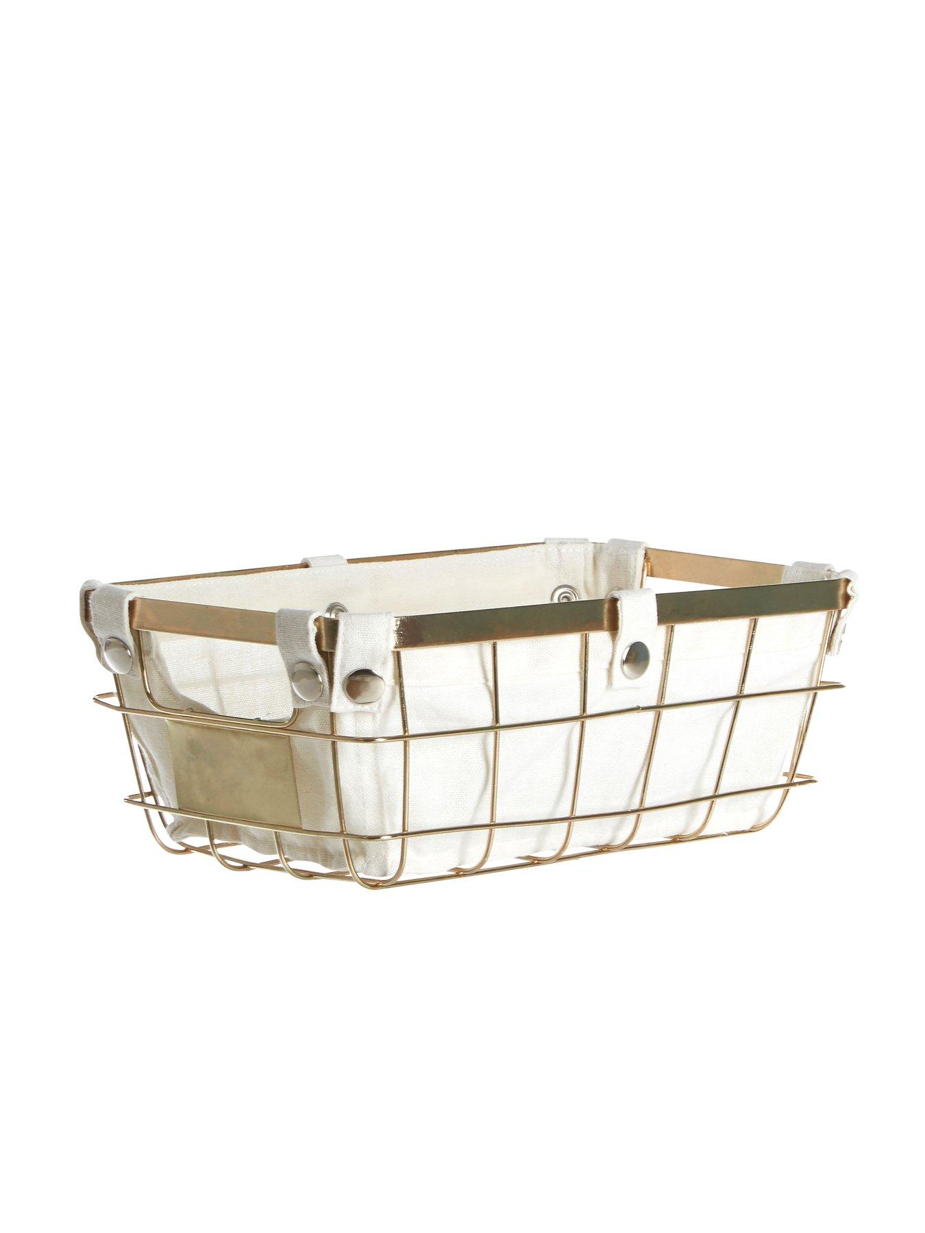 Image 2 of 3 of Interiors By Premier Harga Small Gold Finish Iron Wire Storage Basket