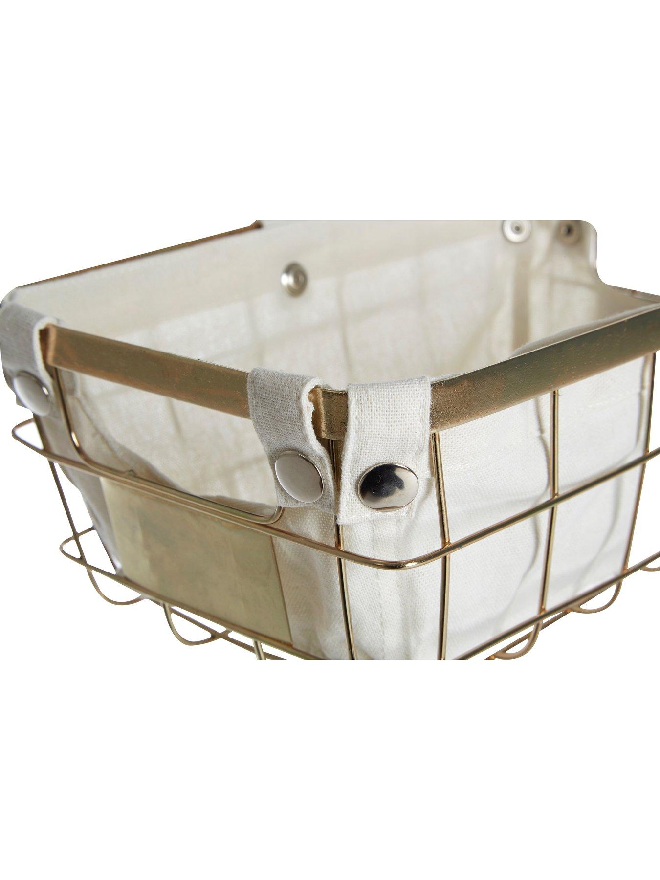 Image 3 of 3 of Interiors By Premier Harga Small Gold Finish Iron Wire Storage Basket