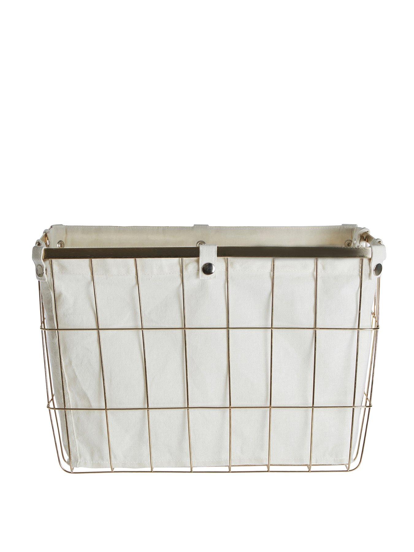 undefined Harga Large Gold Finish Iron Wire Storage Basket