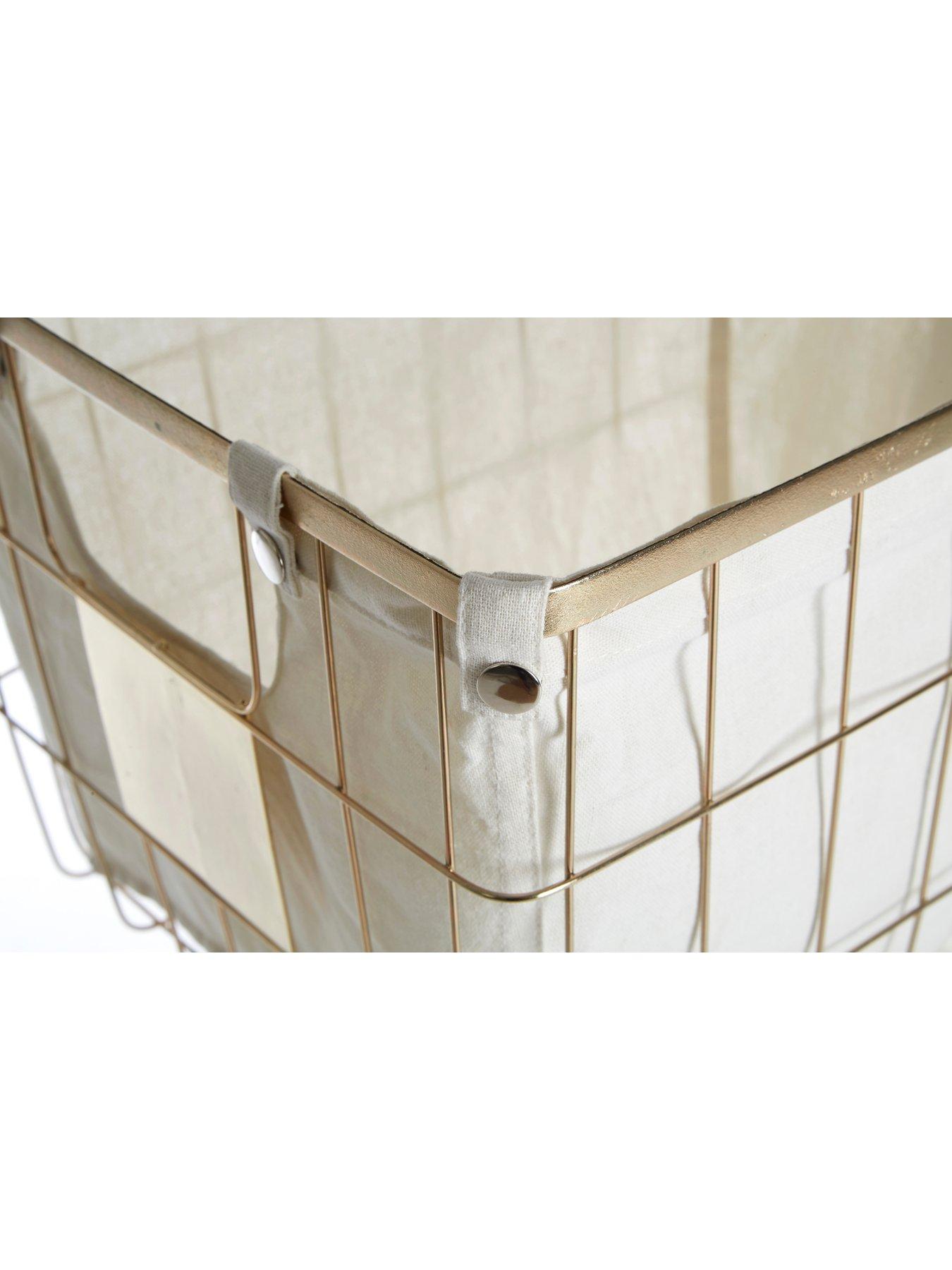 Image 4 of 4 of Interiors By Premier Harga Large Gold Finish Iron Wire Storage Basket